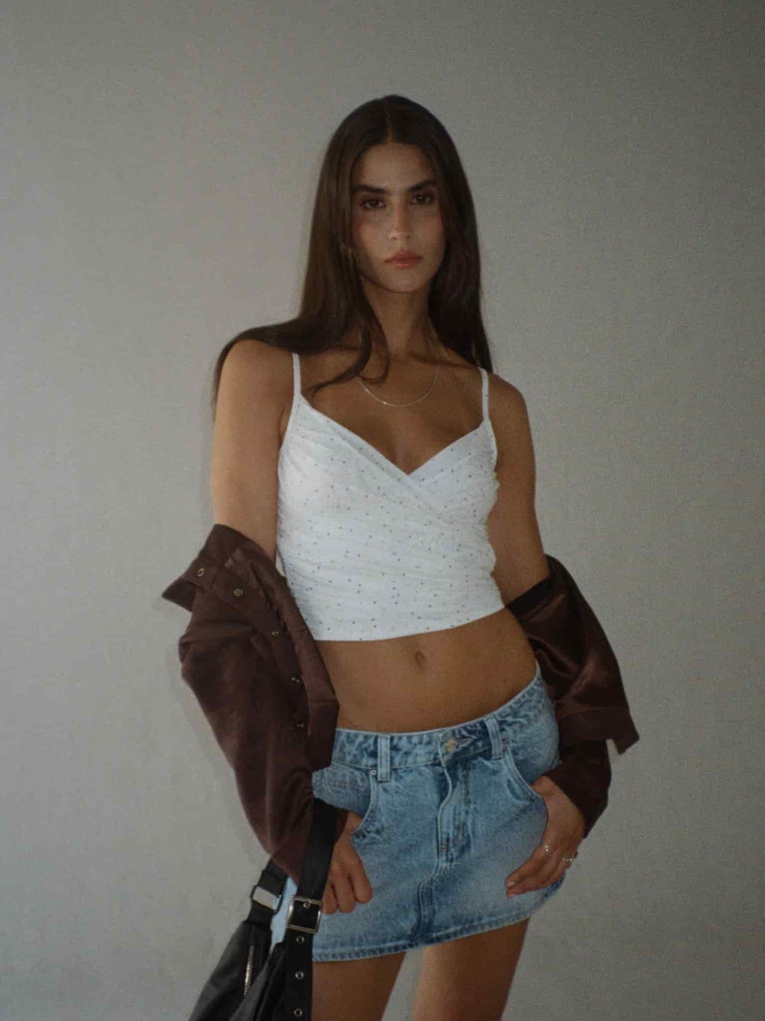INDIGO MINI SKIRT - OLD LIGHT BLUE - miniatura 3