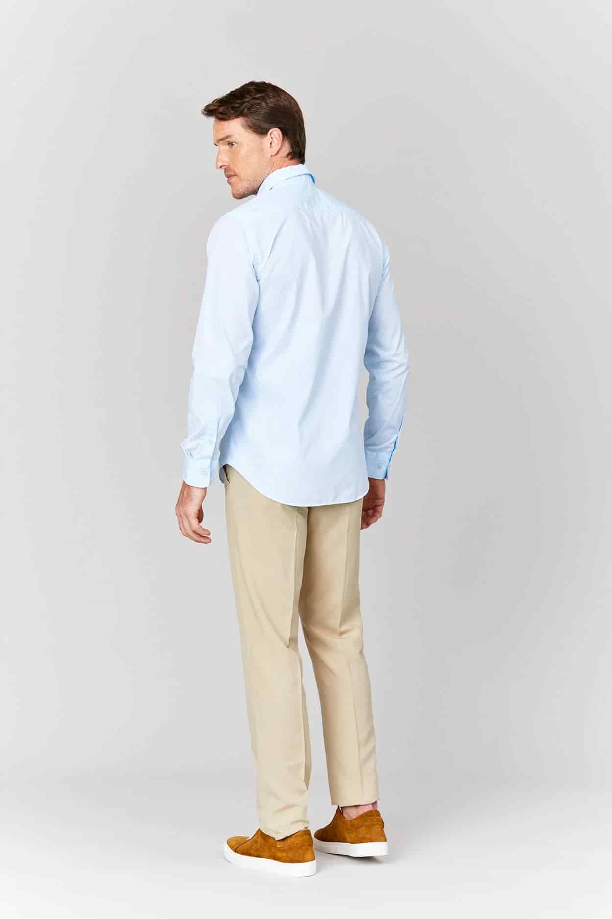 Men's cotton shirt turquoise muslin - miniatura 6
