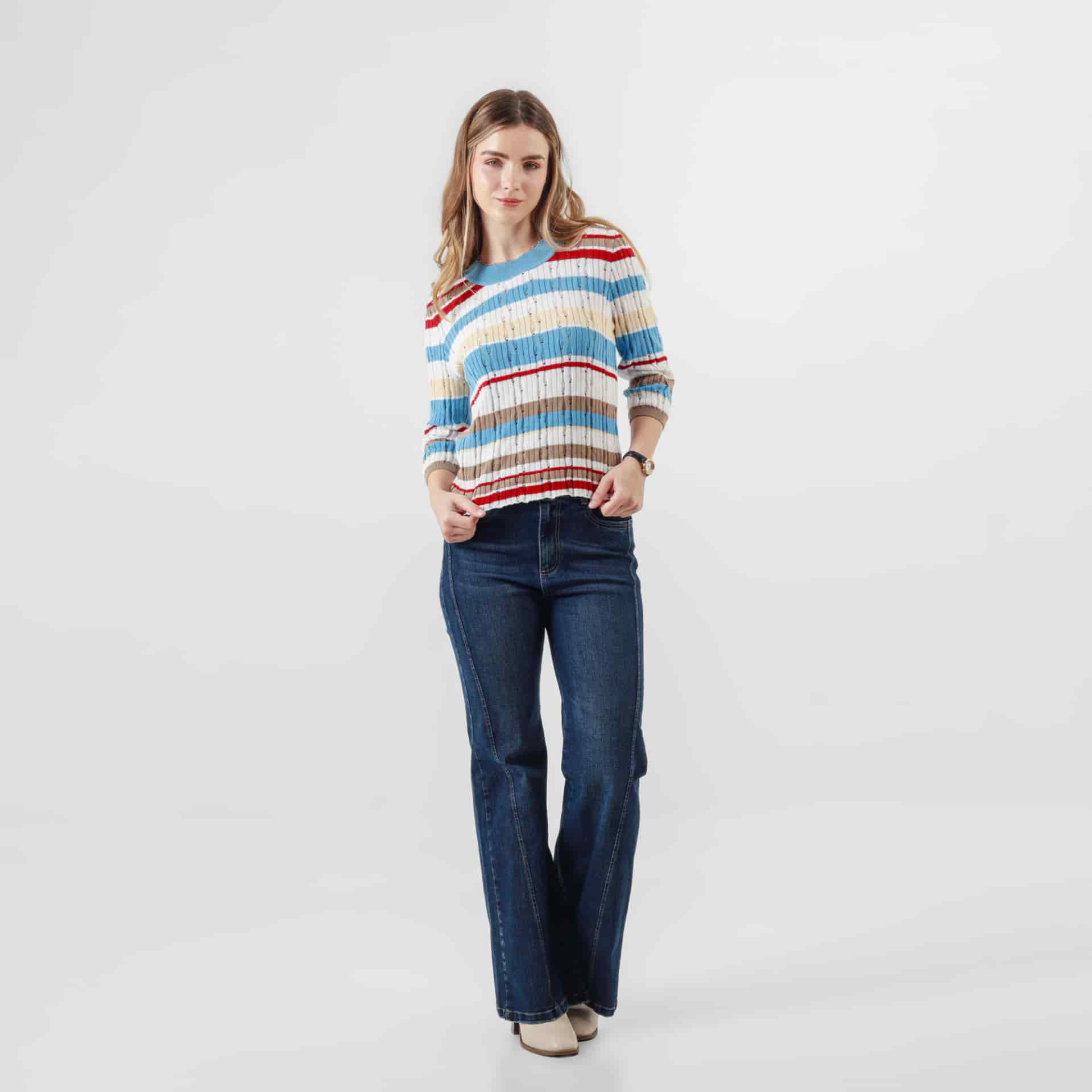 Sweater Cuello Redondo Manga Al Codo - miniatura 2