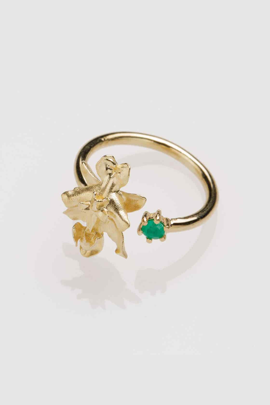 SIGMATOXTALIS ORCHID RING WITH EMERALD - miniatura 1