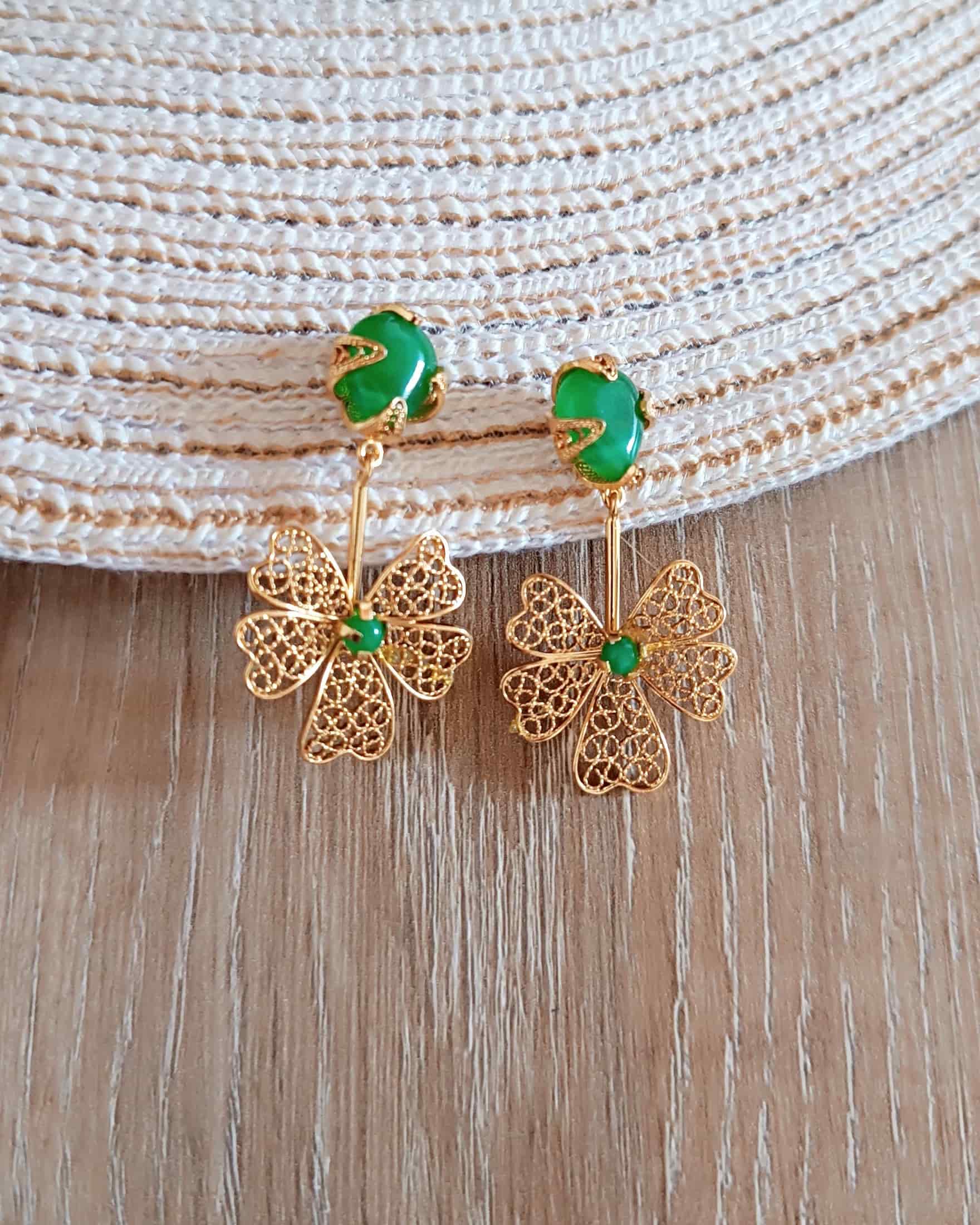 Aretes filigrana Alegría con jade - miniatura 5