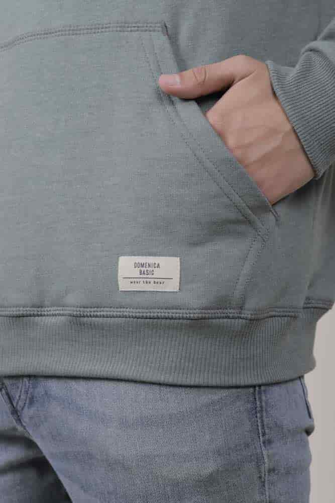 HOODIE VERDE OLIVA UNISEX- BAÁSICO - miniatura 3
