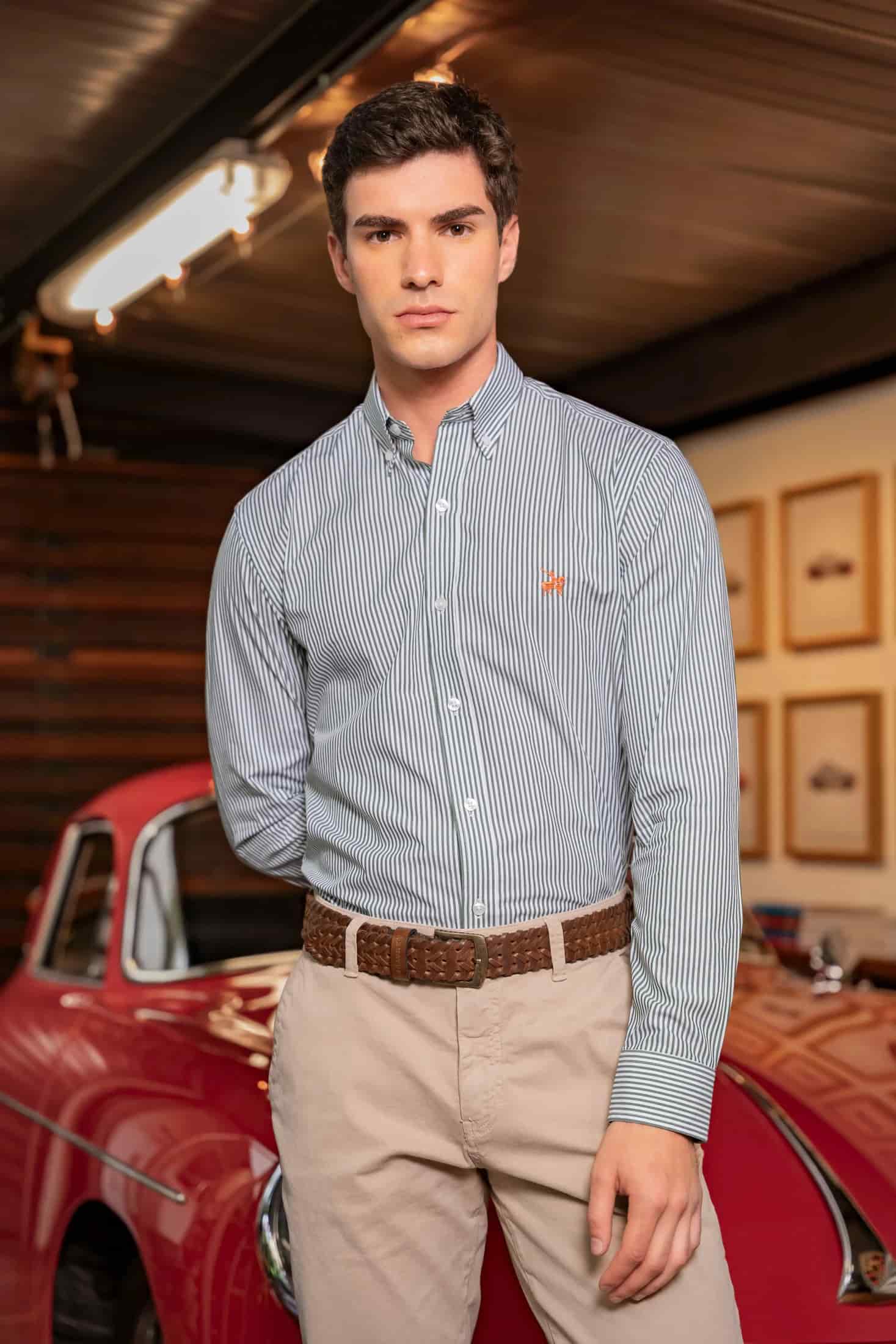 Camisa Cleverton Hombre Verde Oscuro - miniatura 2