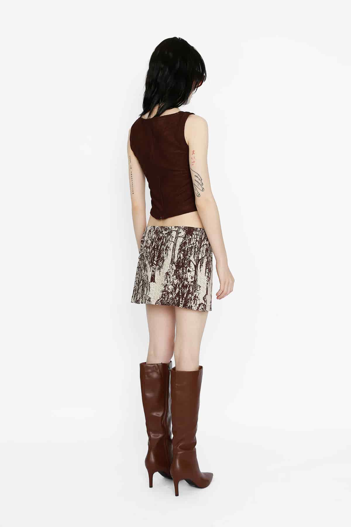 Mini Skirt in Brown Willow - miniatura 3