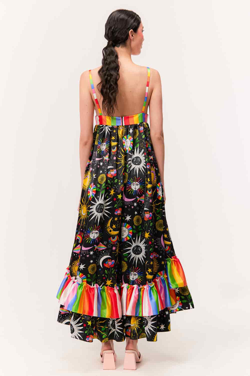 Vestido Merengue / Estampado Madre Luna, Padre Sol Negro - miniatura 7