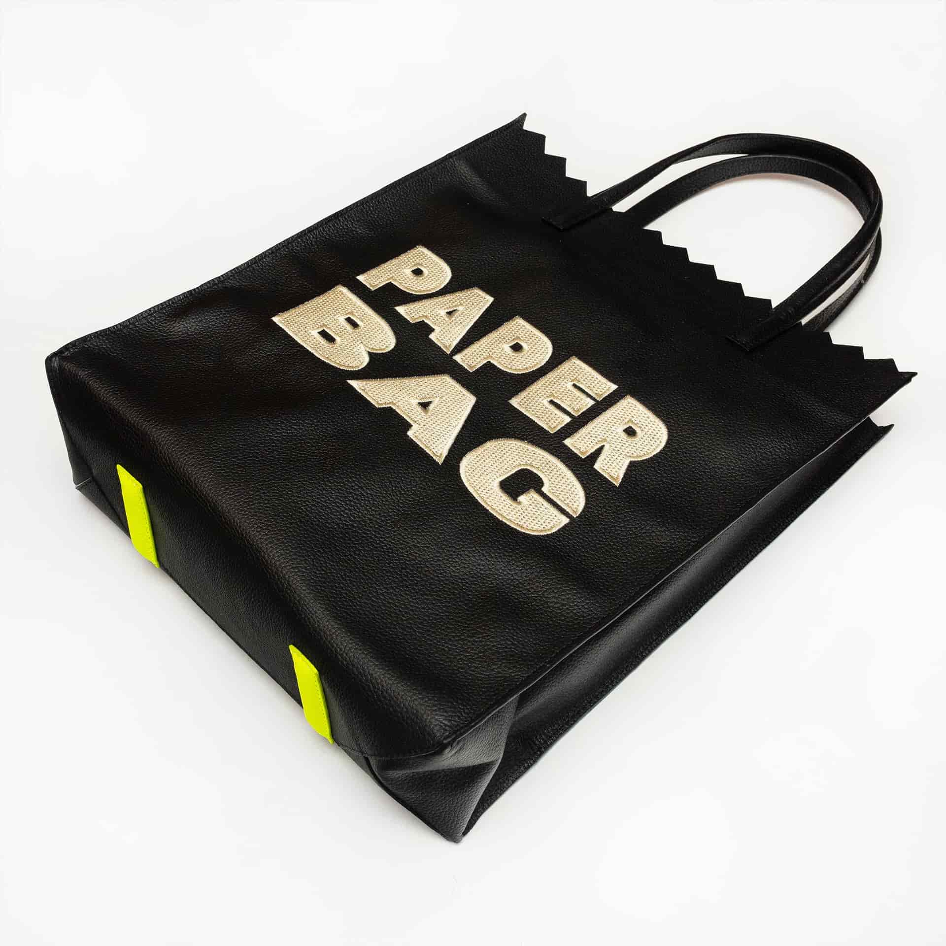 Paper Bag - Black + Beige Embroidery - miniatura 2