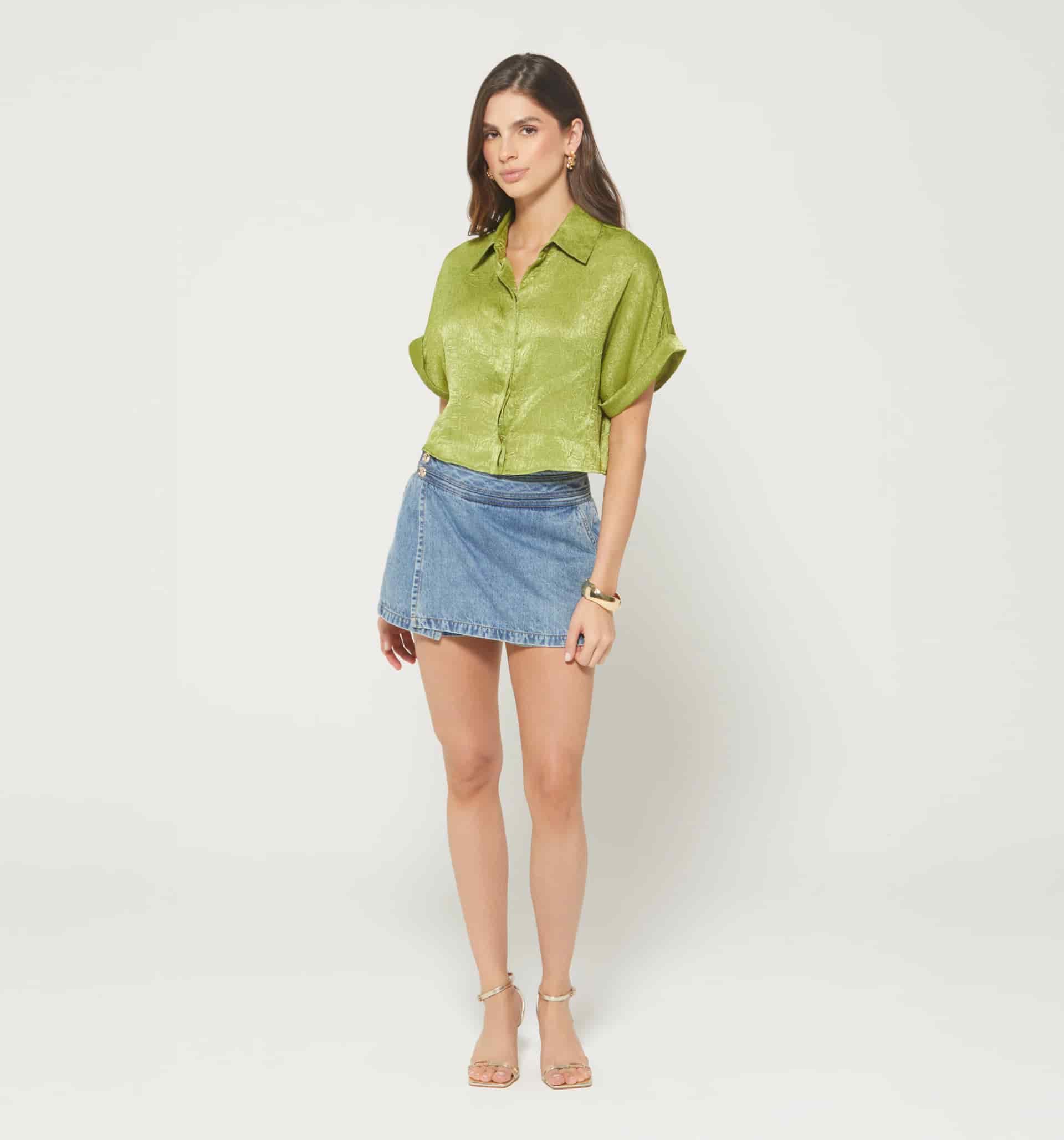 Falda short con broches - miniatura 1