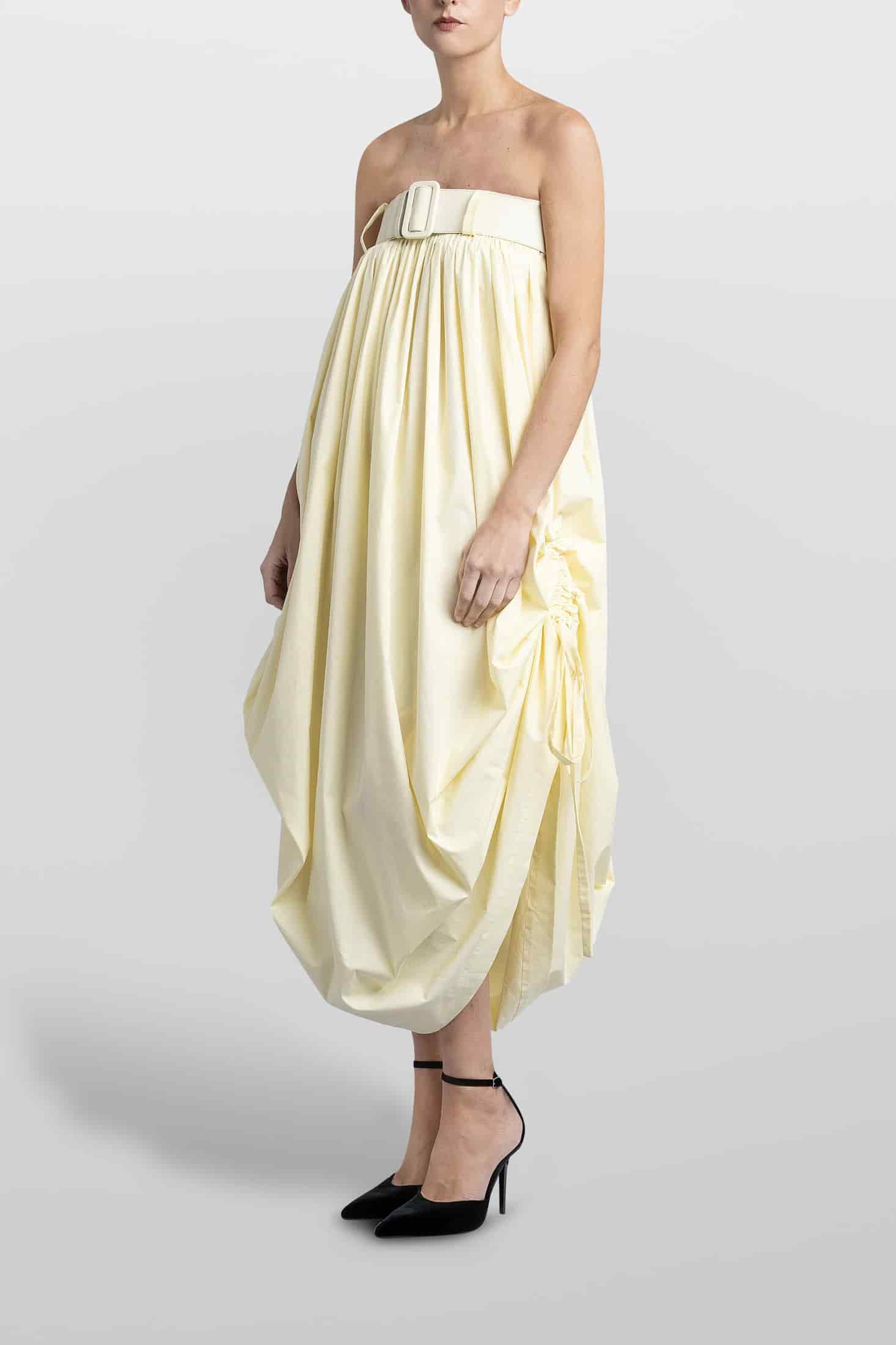 VESTIDO BALLOON LARGO POPELINA - miniatura 3