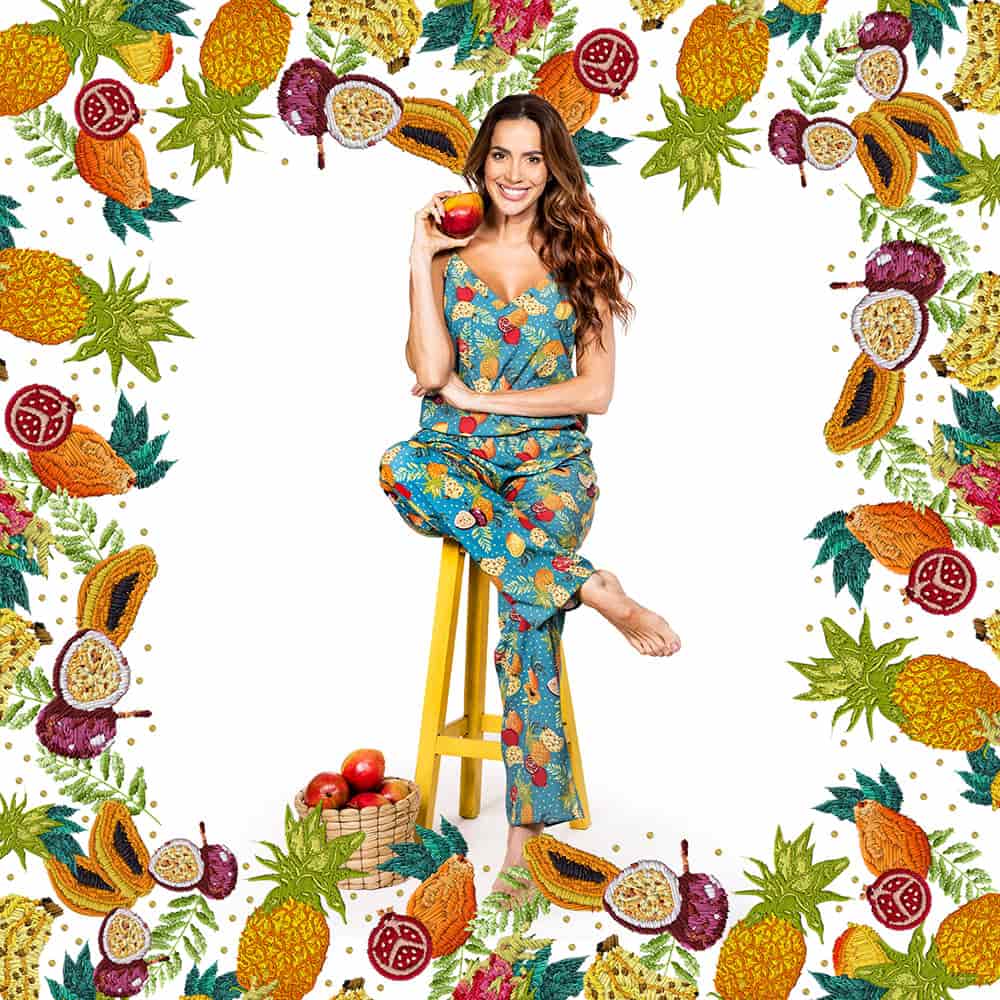 Conjunto de pijama pantalón largo  Estampado Bordado - miniatura 1