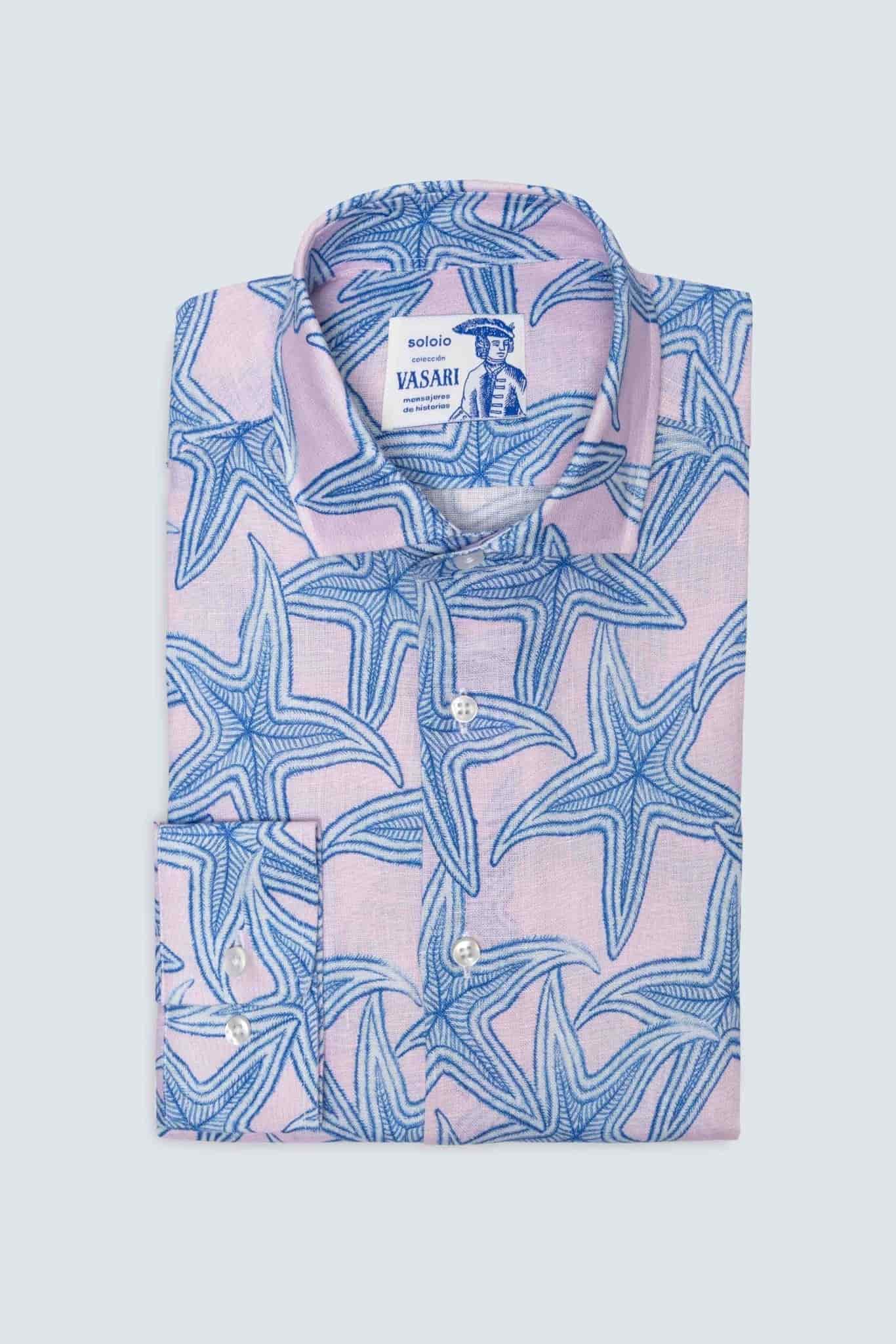 Men's linen shirt pink stella - miniatura 6
