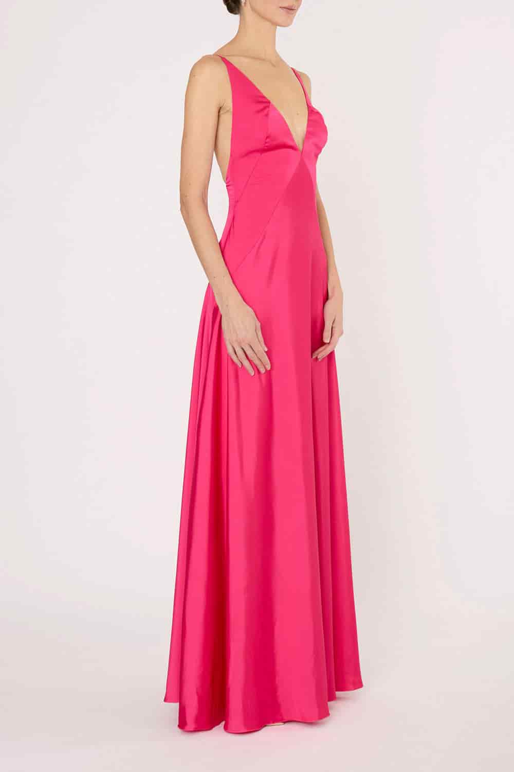 FUCSHIA LEIA LONG DRESS - miniatura 1