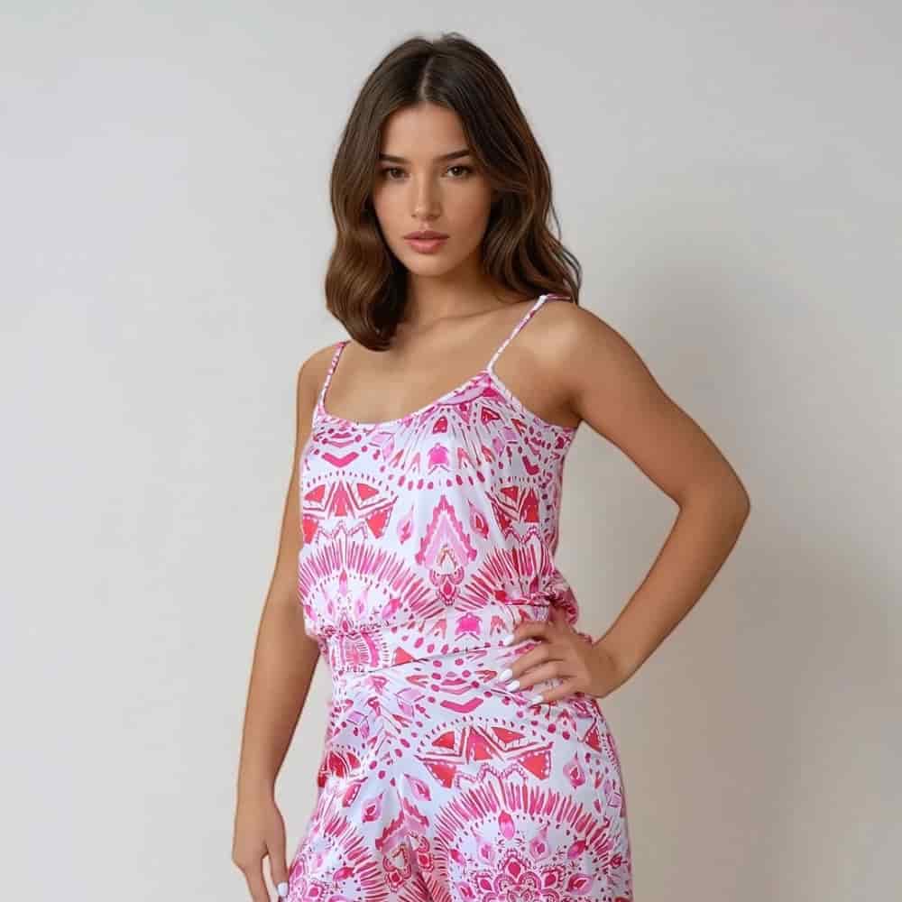 Camisa Tiras Estampado Hena. - miniatura 1