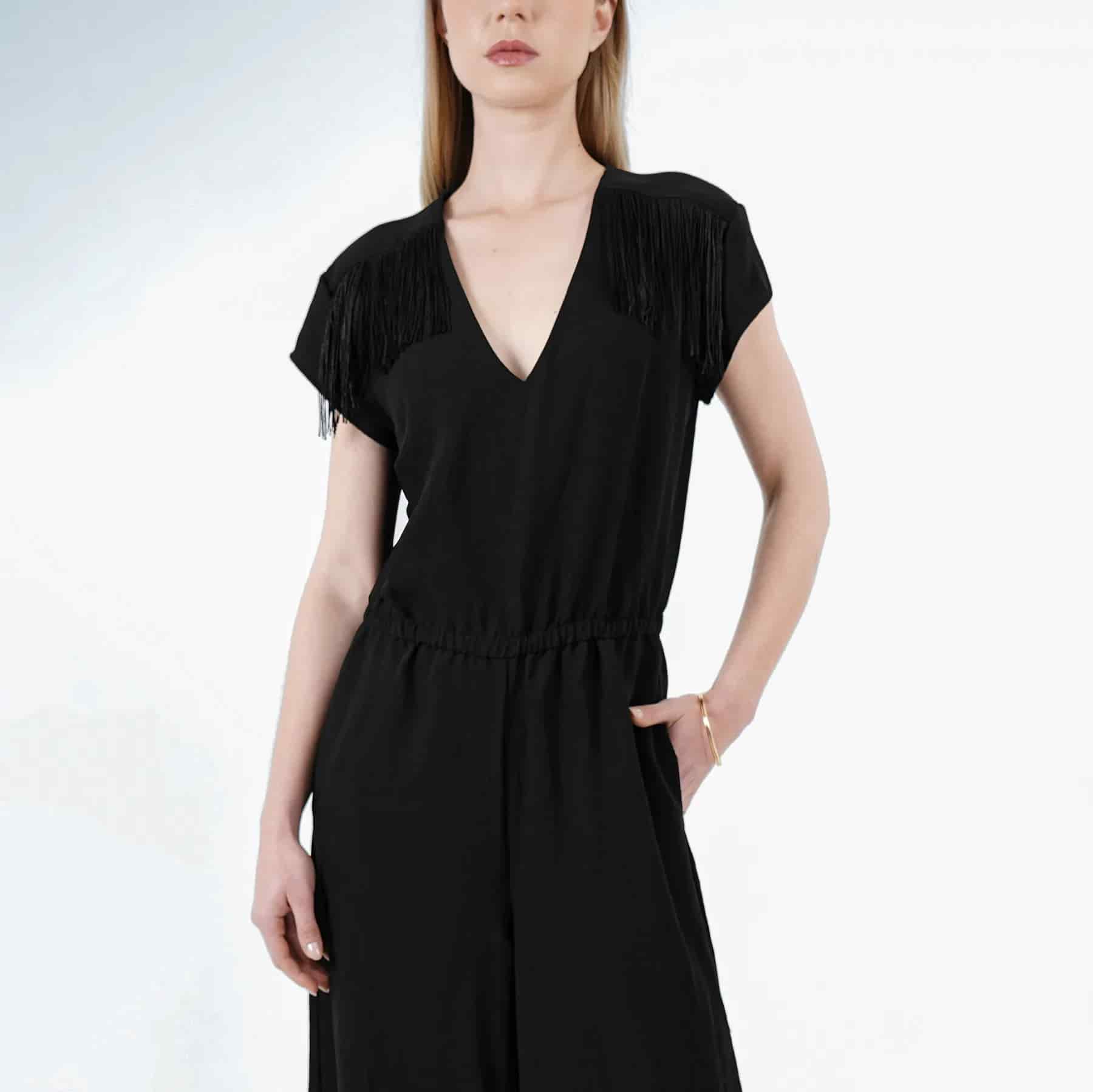 Vestido Cuello V Manga Corta - miniatura 3