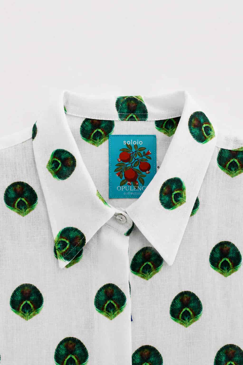 Women's Ventaglio linen shirt blue - miniatura 3