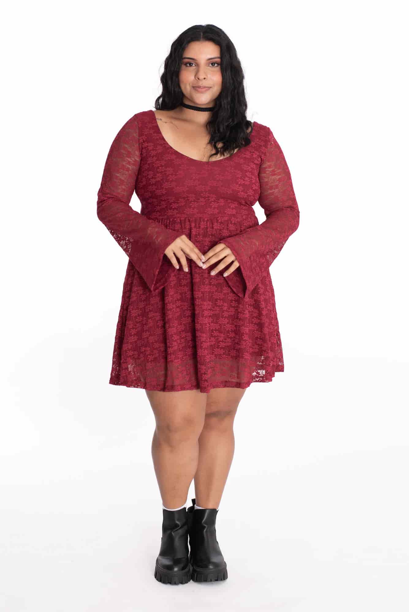 Vestido Florencia Vinotinto - miniatura 11