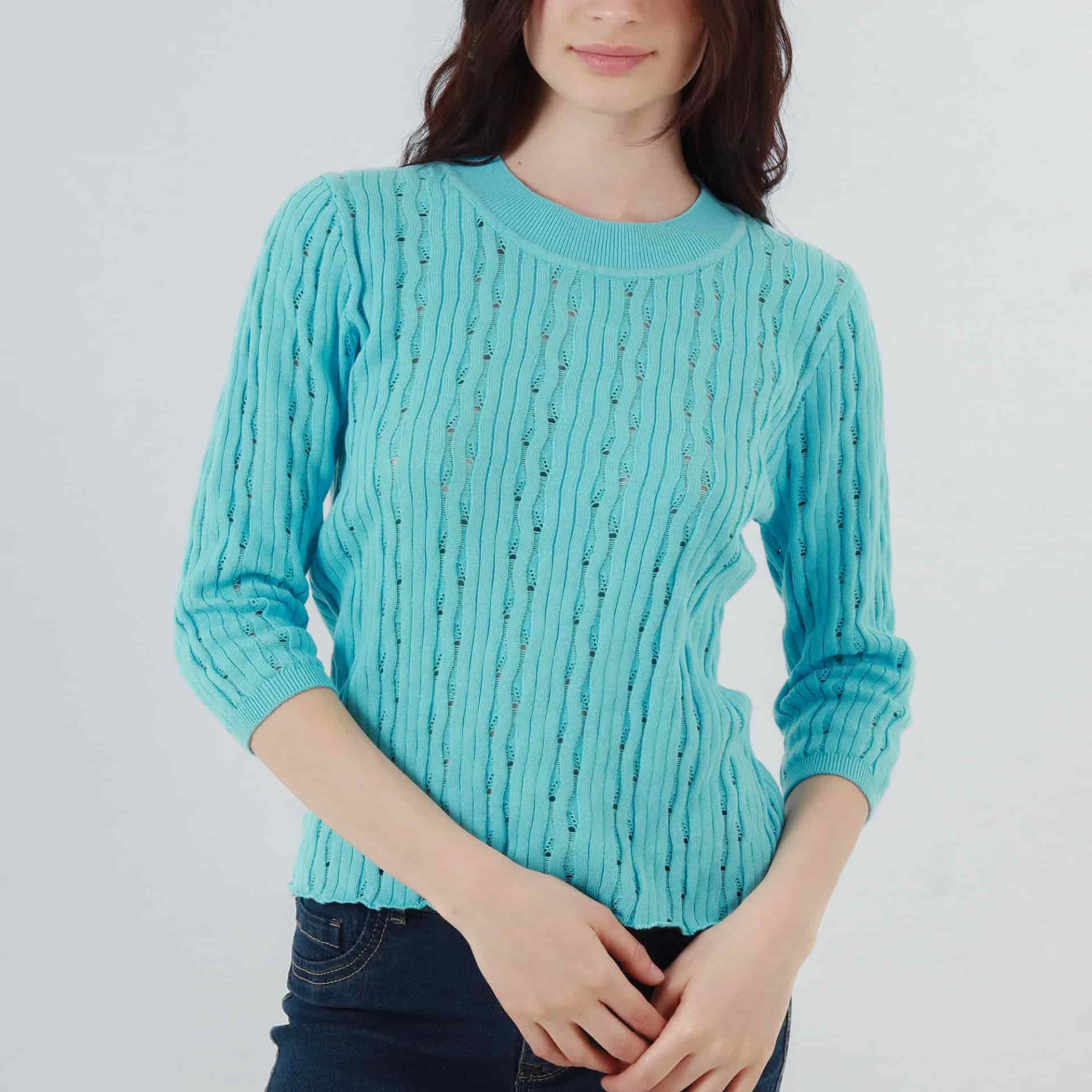 Sweater Cuello Redondo Manga Al Codo - miniatura 15