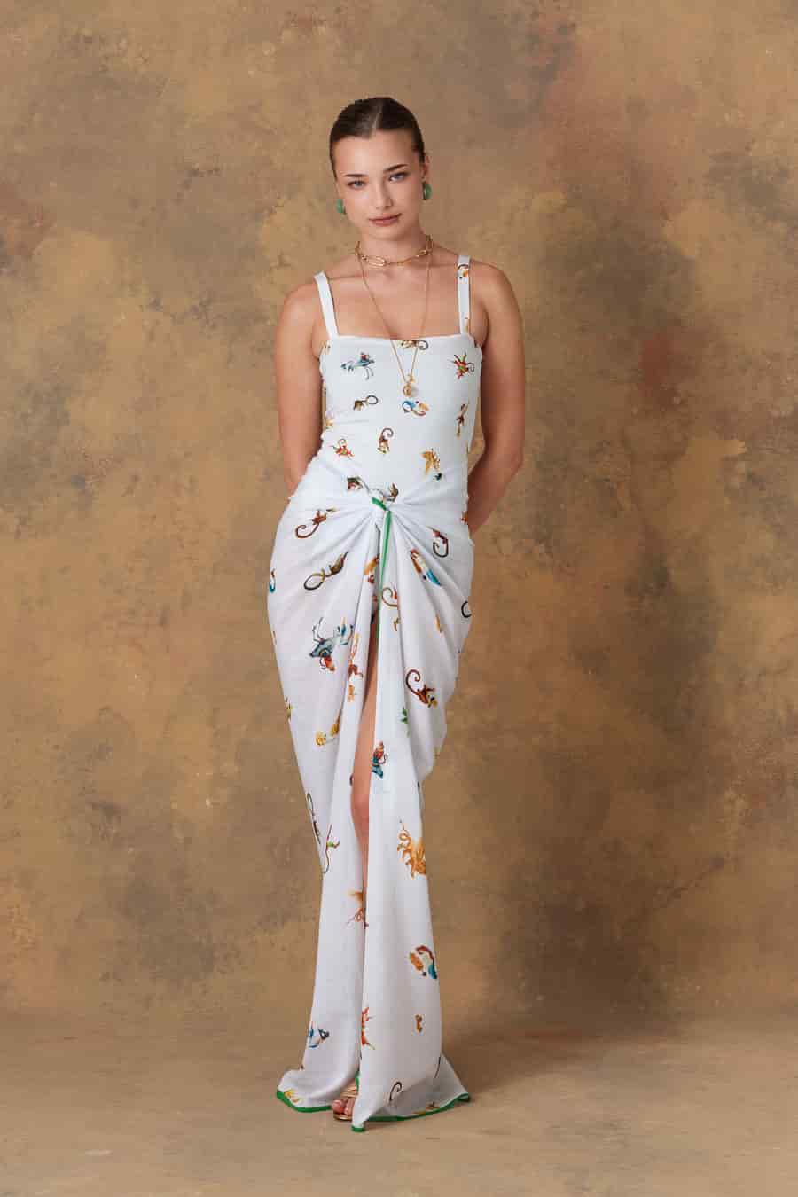 Women's pareo cotton panteon white - miniatura 1