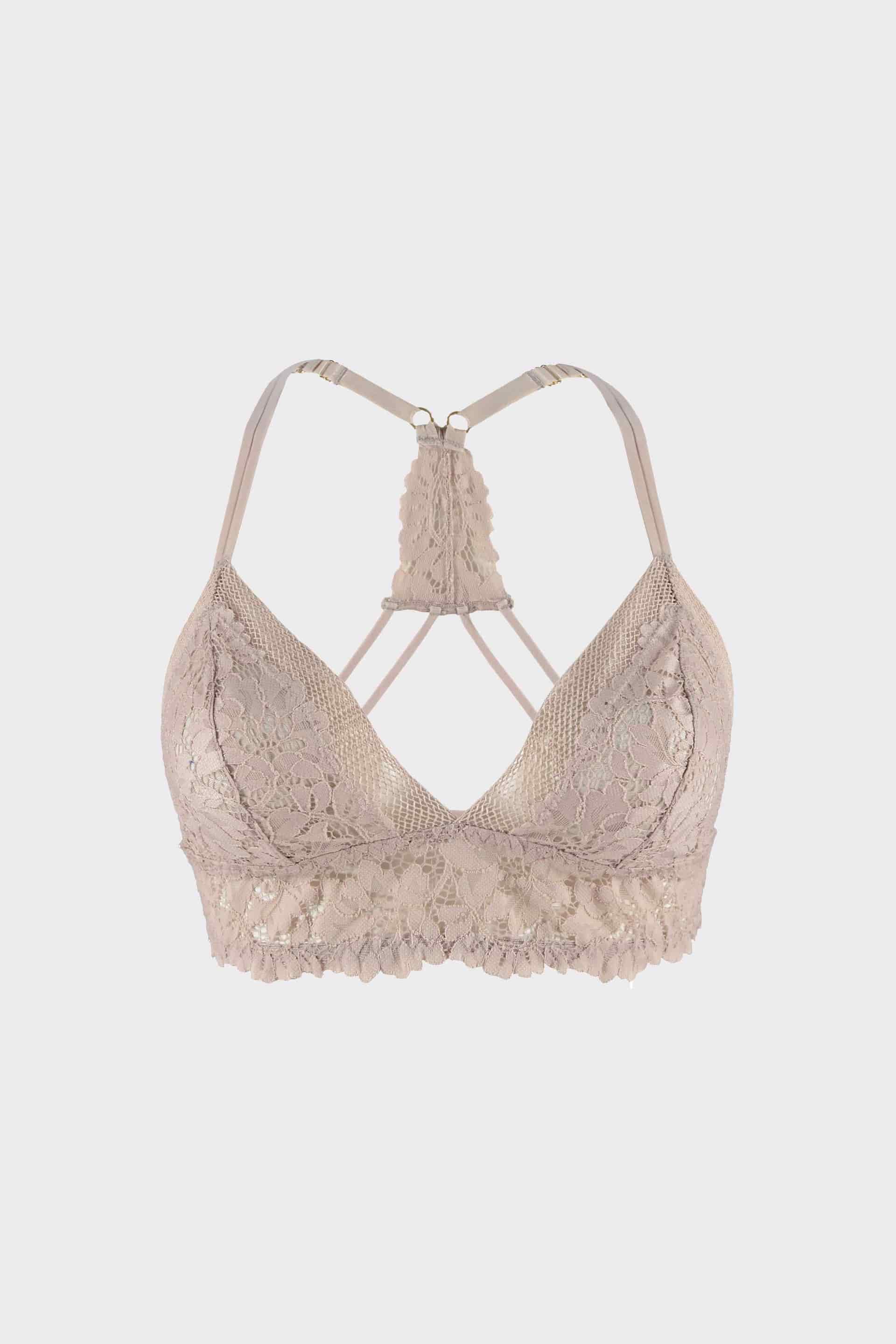 BRALETTE ELLIPSE SIN ARO EN ENCAJE TOTAL COMODIDAD VINTAGE TAUPE - miniatura 3