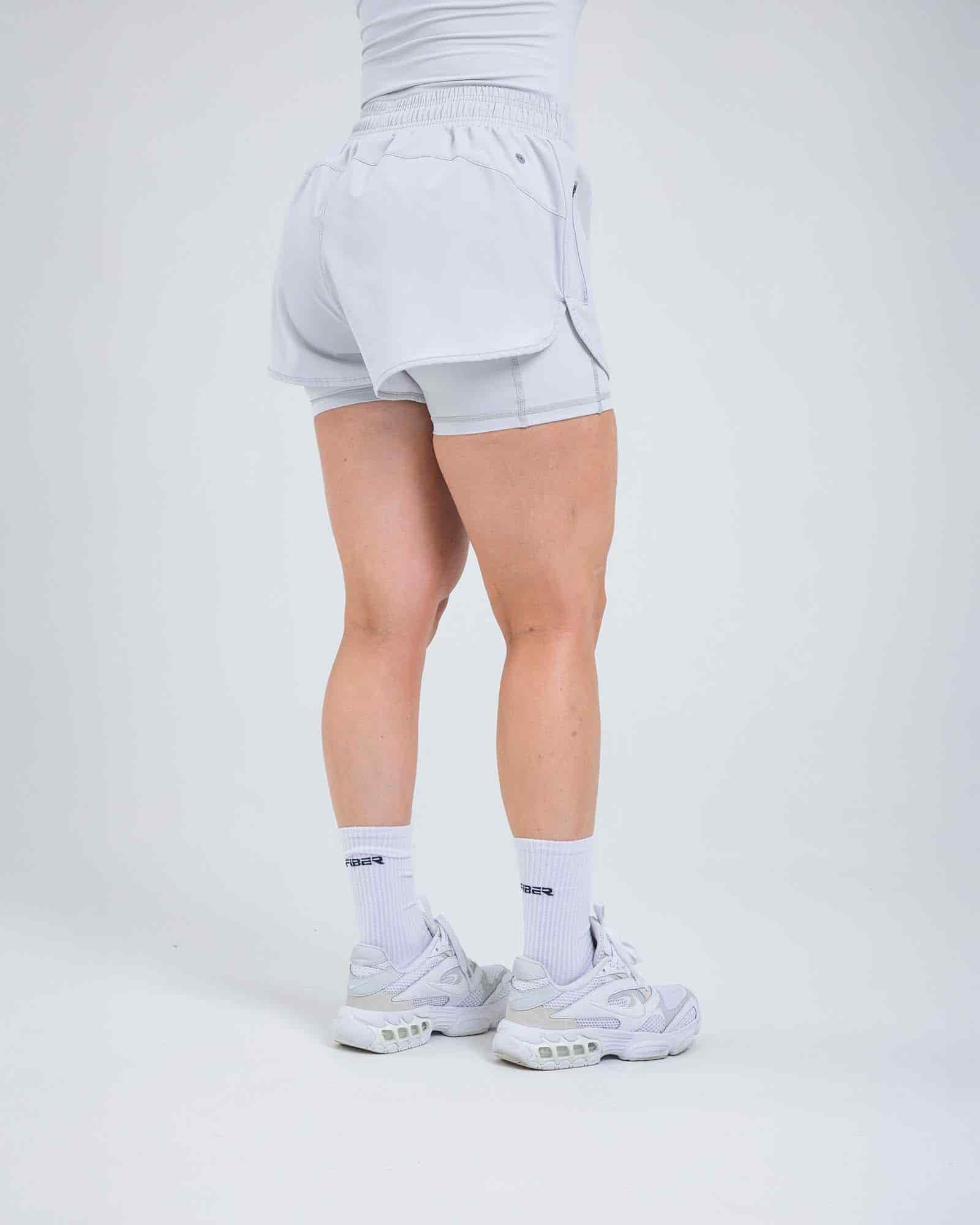Short running trail dual gris cloud outdoor FIBER - miniatura 7