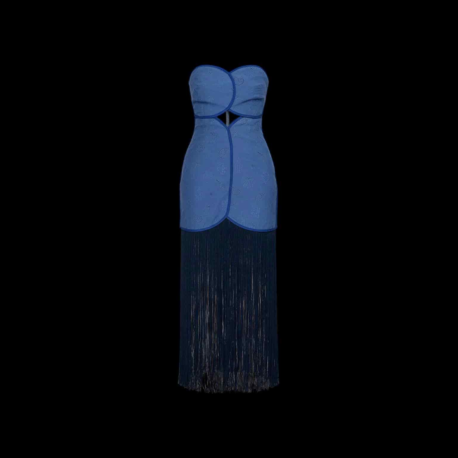 JOAQUINA DRESS DEEP SEA BLUE SEASHELLS - miniatura 1