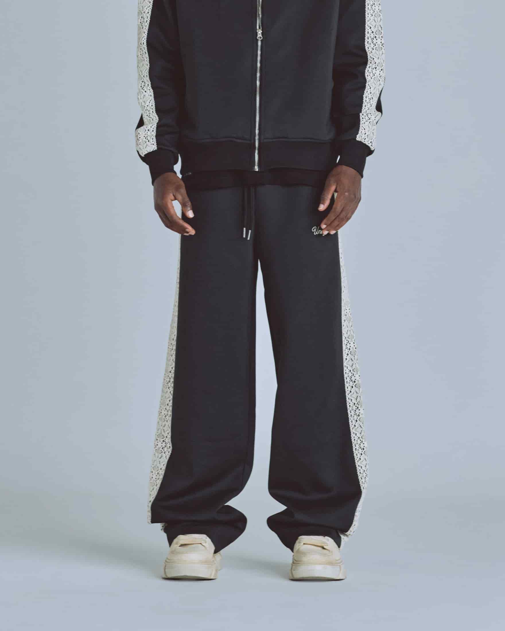 Basics Undgld Lace-panel Track Pants Black - miniatura 2