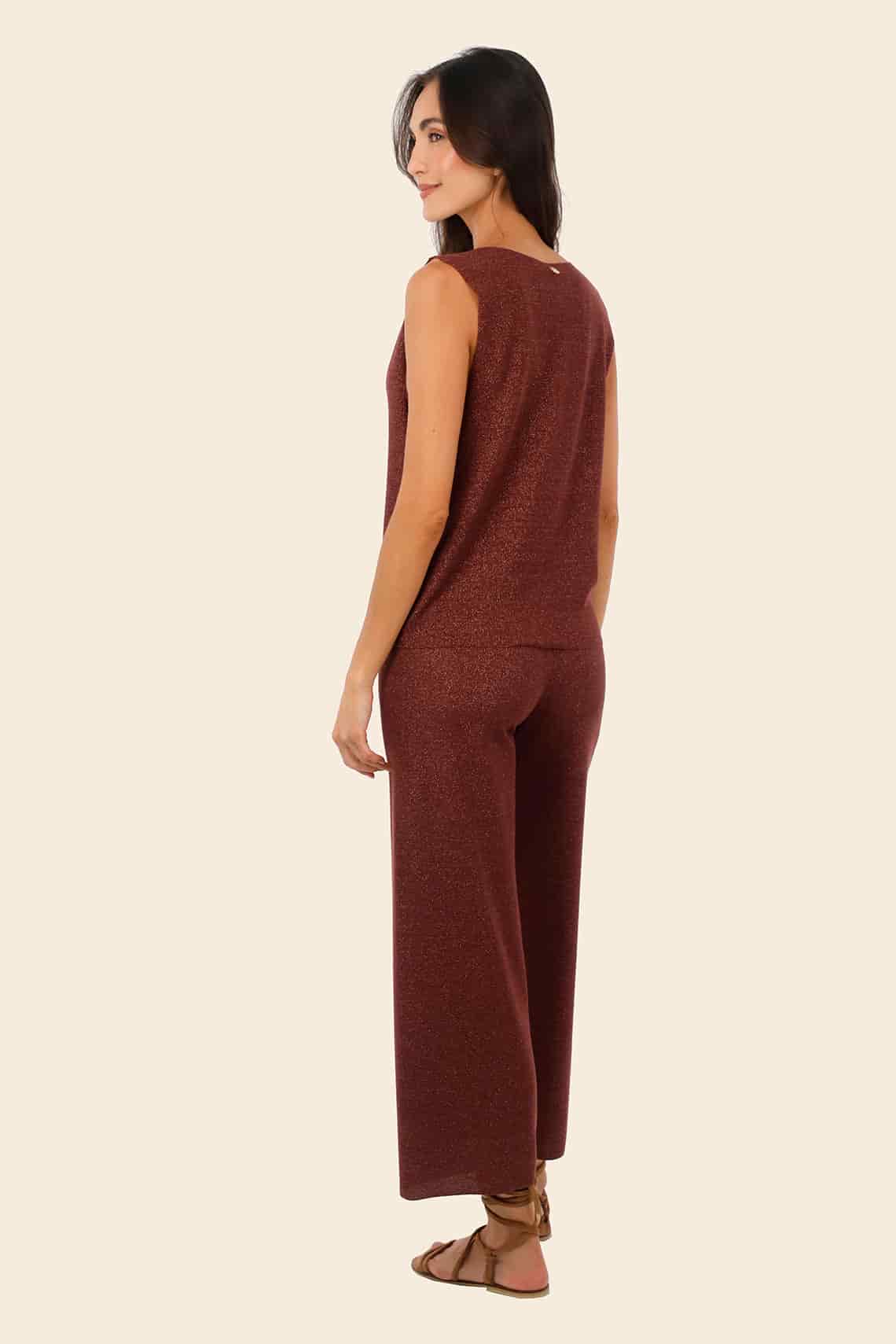 Textured Barn Red  Cove Pants - miniatura 4