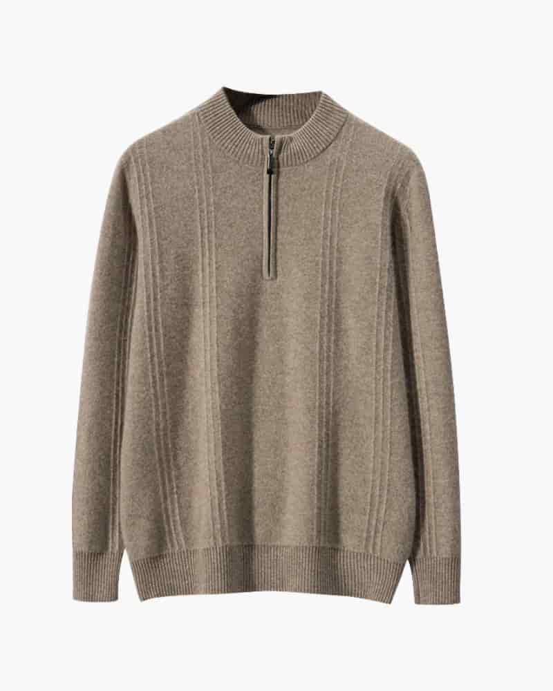 100% Cashmere Ribbed Half Zip - miniatura 2