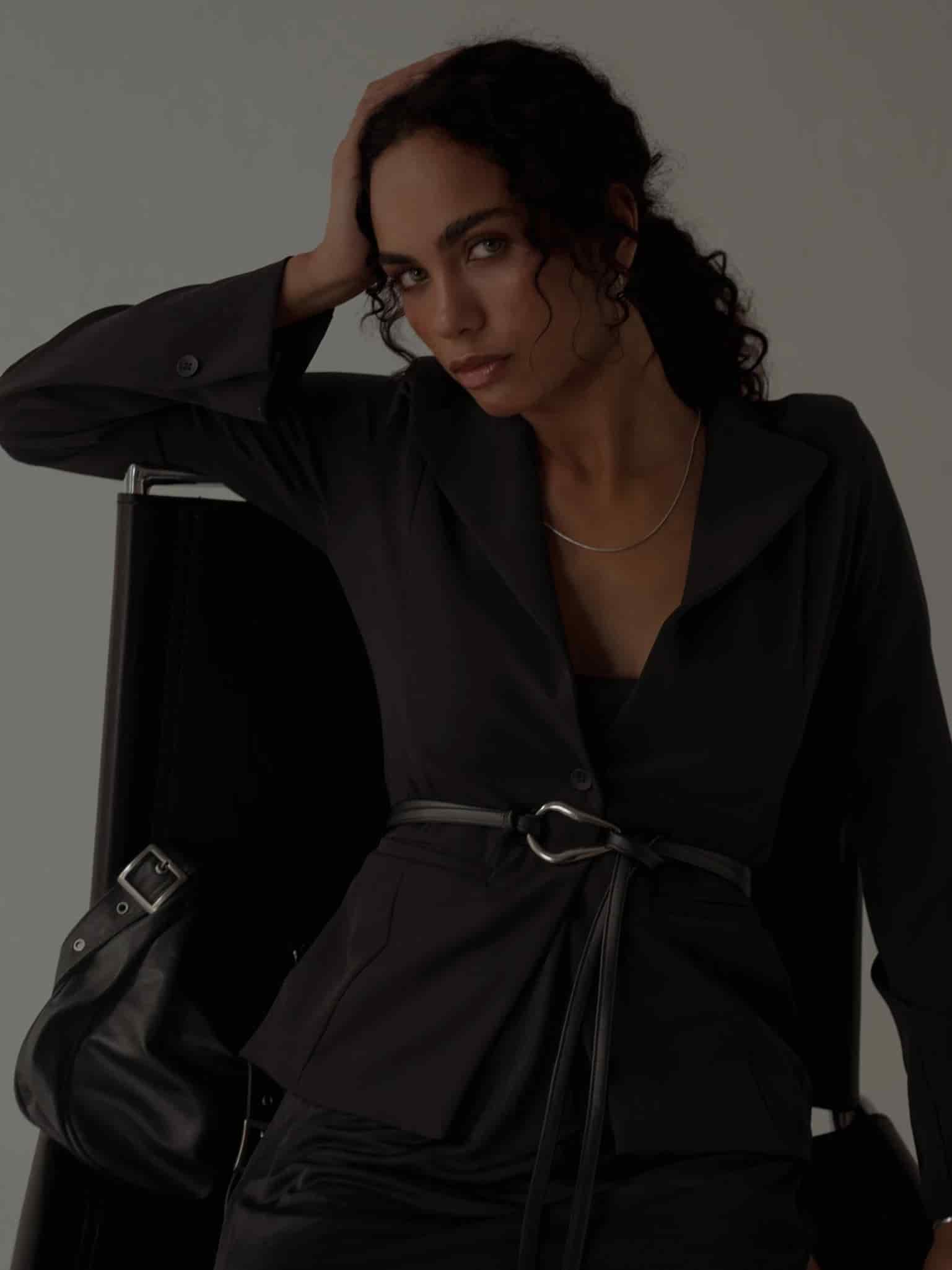 WAIST CLASSIC BLAZER - BLACK - miniatura 11