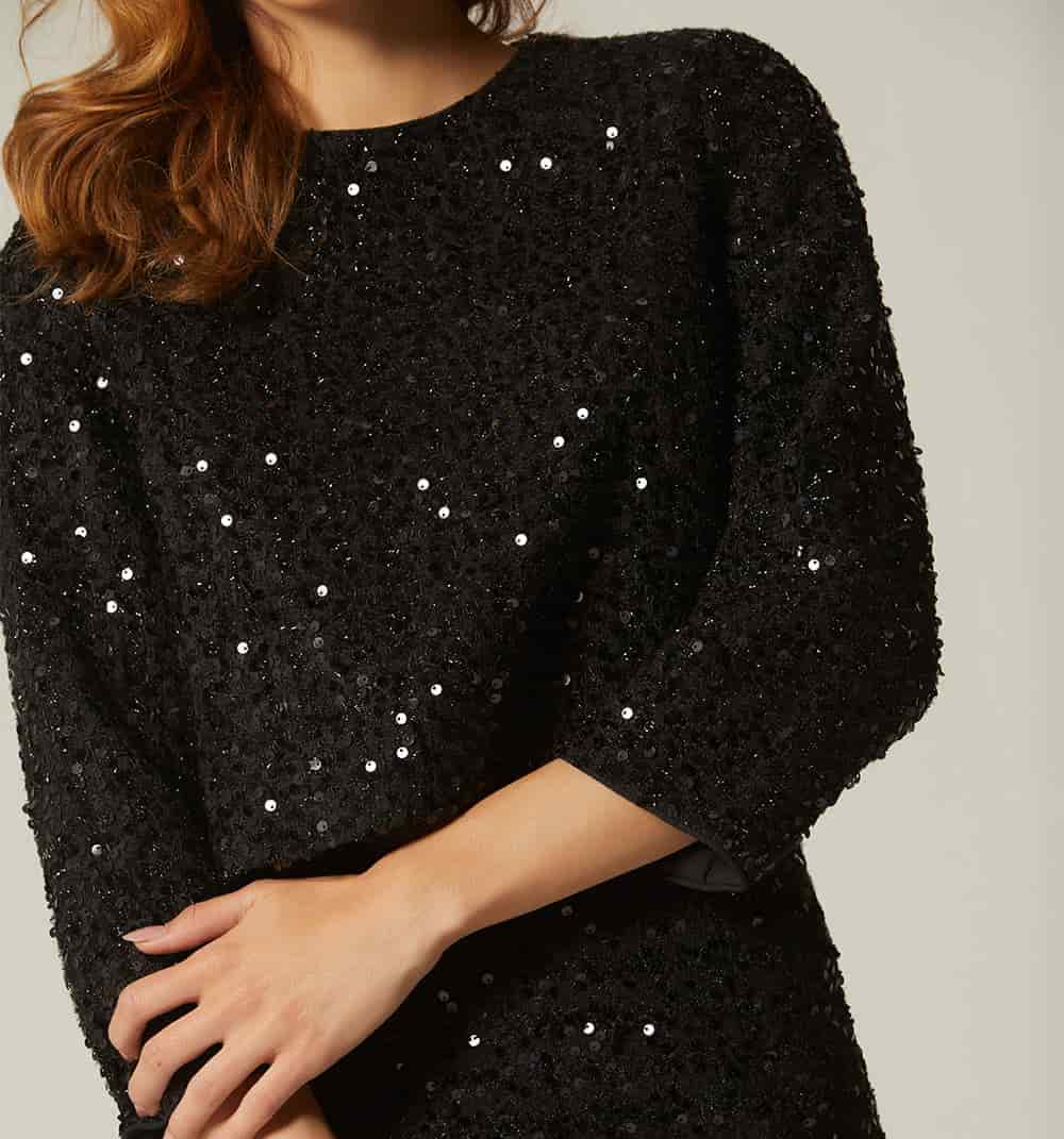 Blusa lentejuela cuello redondo - miniatura 3