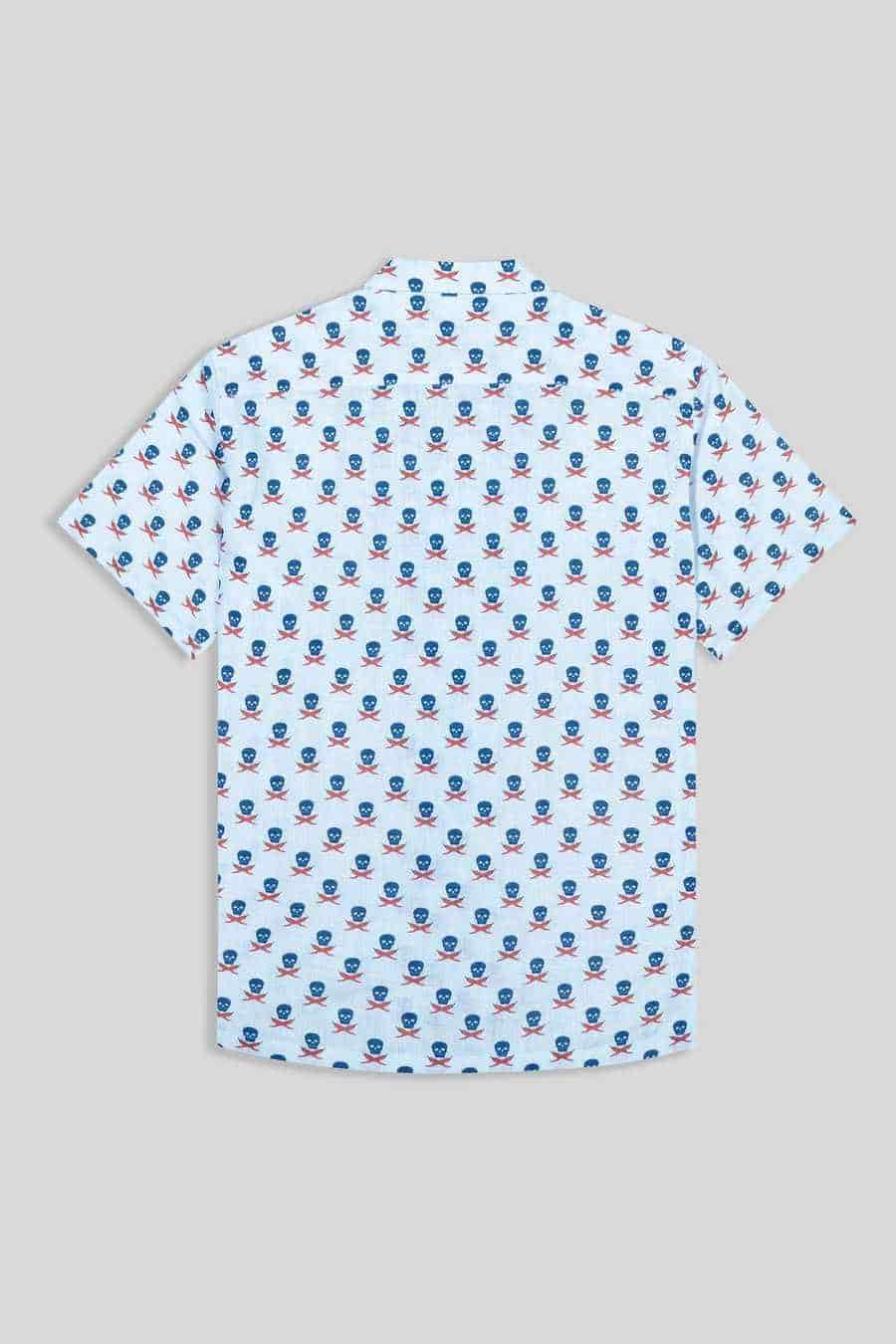 Men's linen shirt icement skull - miniatura 2