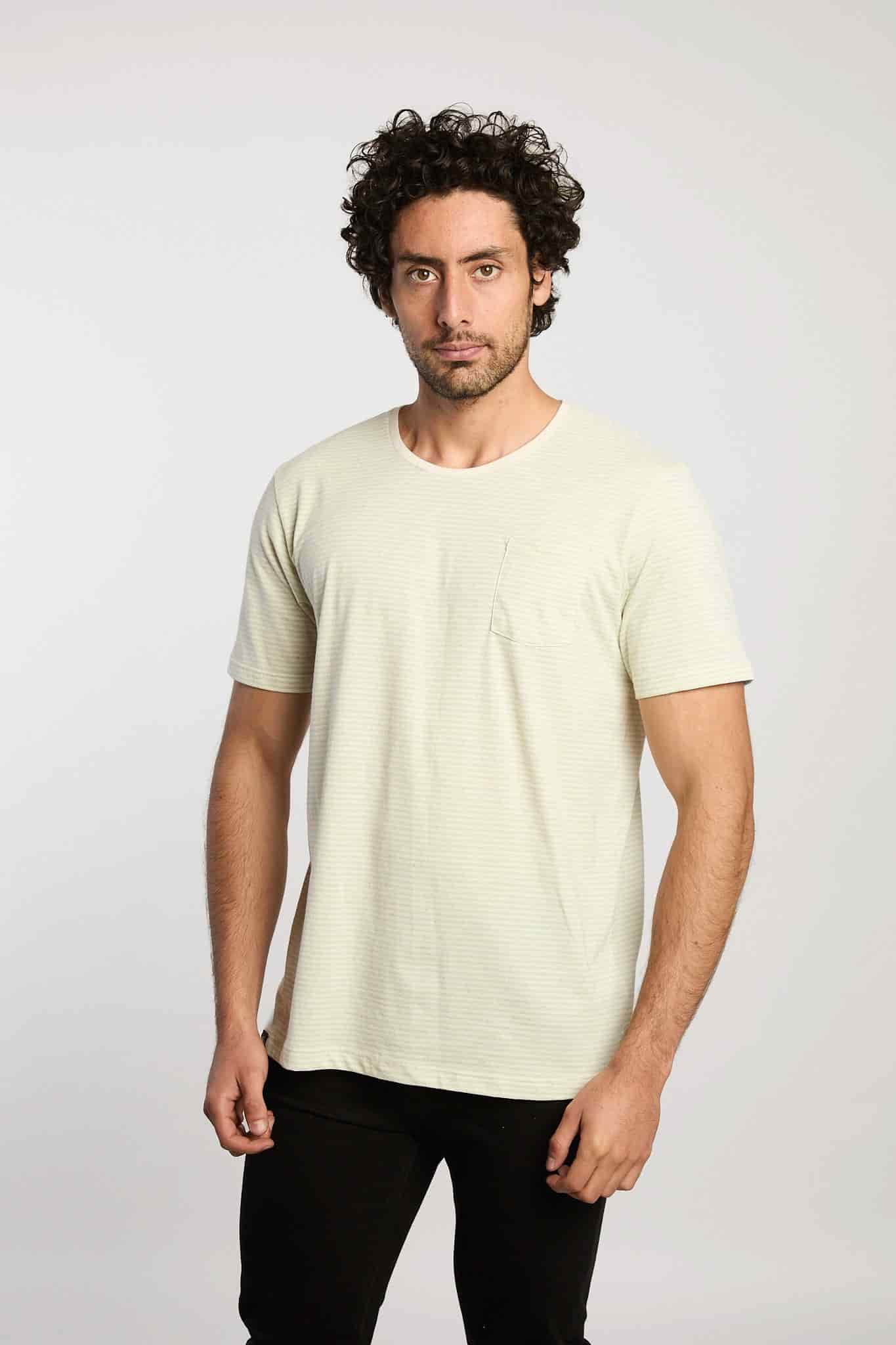 Camiseta Pulsos Ocultos Rayas Verde Claro - miniatura 4