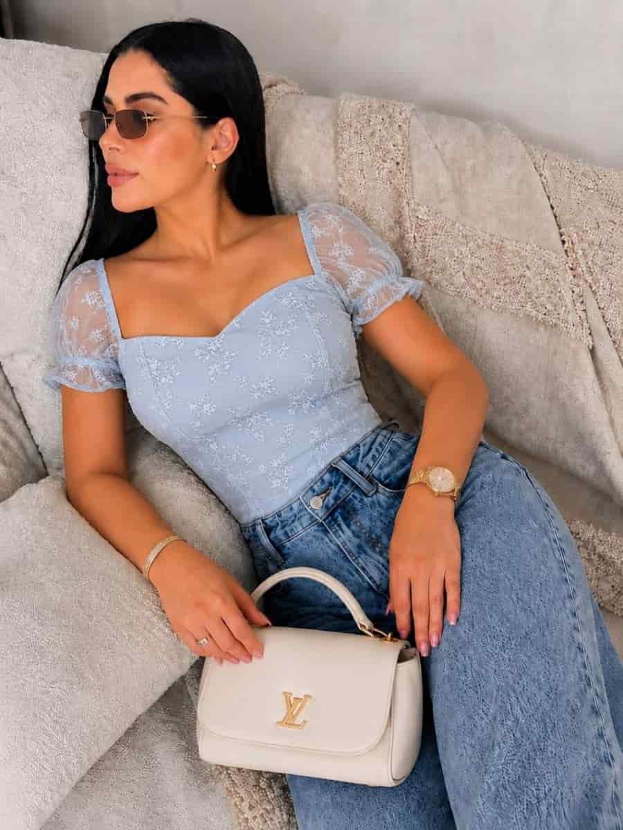 Blusa Amelie (celeste ) - miniatura 1