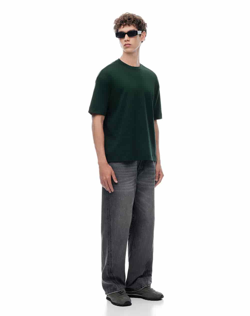 Camiseta manga corta regular verde hombre - miniatura 4