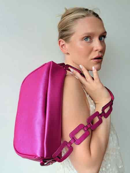 Mimi Moon bag correa Ovalos Fucsia metalizado - miniatura 1