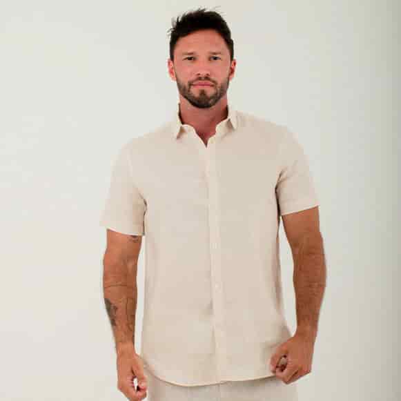 CAMISA MC 100% LINO HOMBRE - miniatura 1