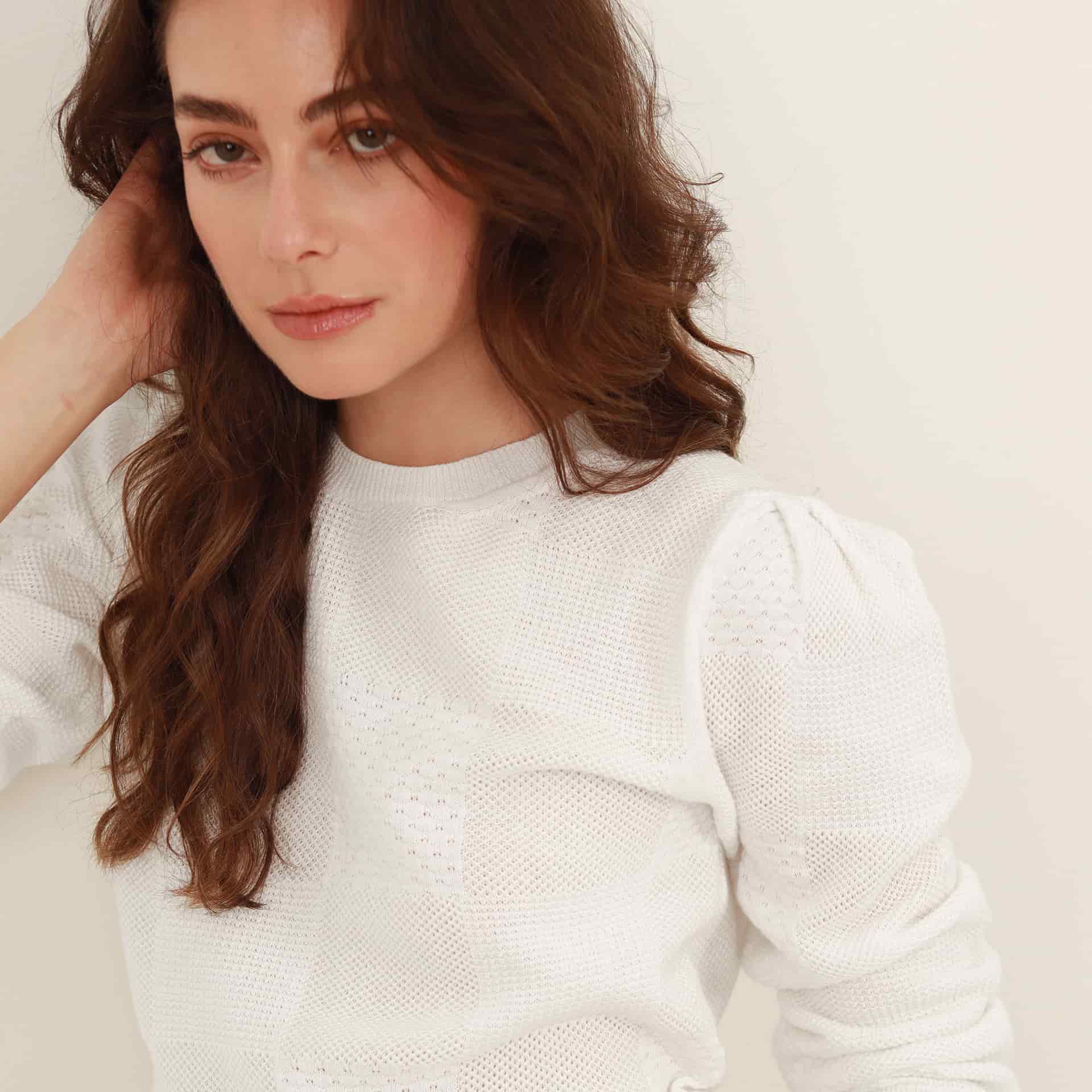 Sweater cuello redondo manga larga en jacquard - miniatura 3