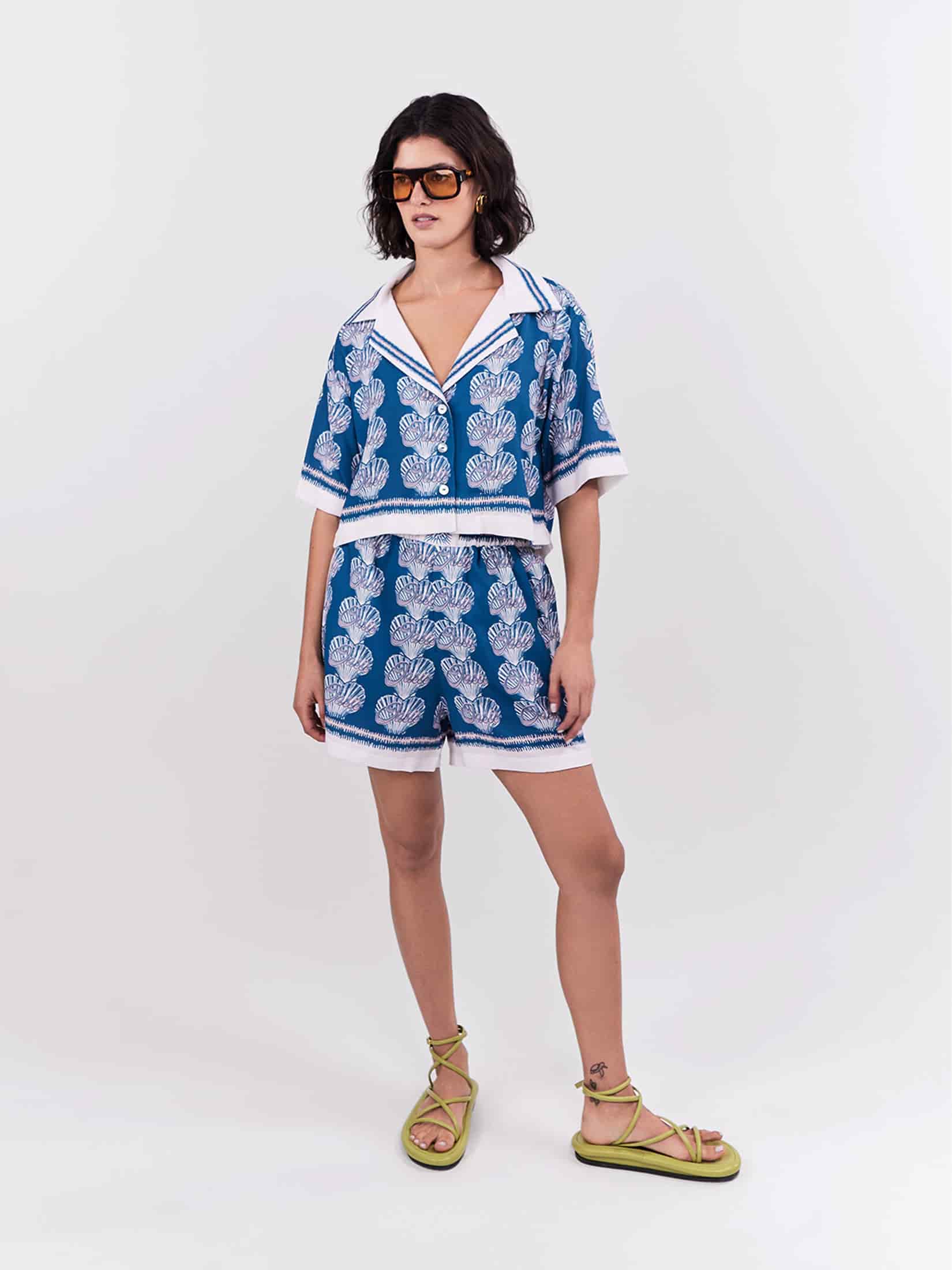 Cropped Blouse Oasis - Azul - miniatura 3