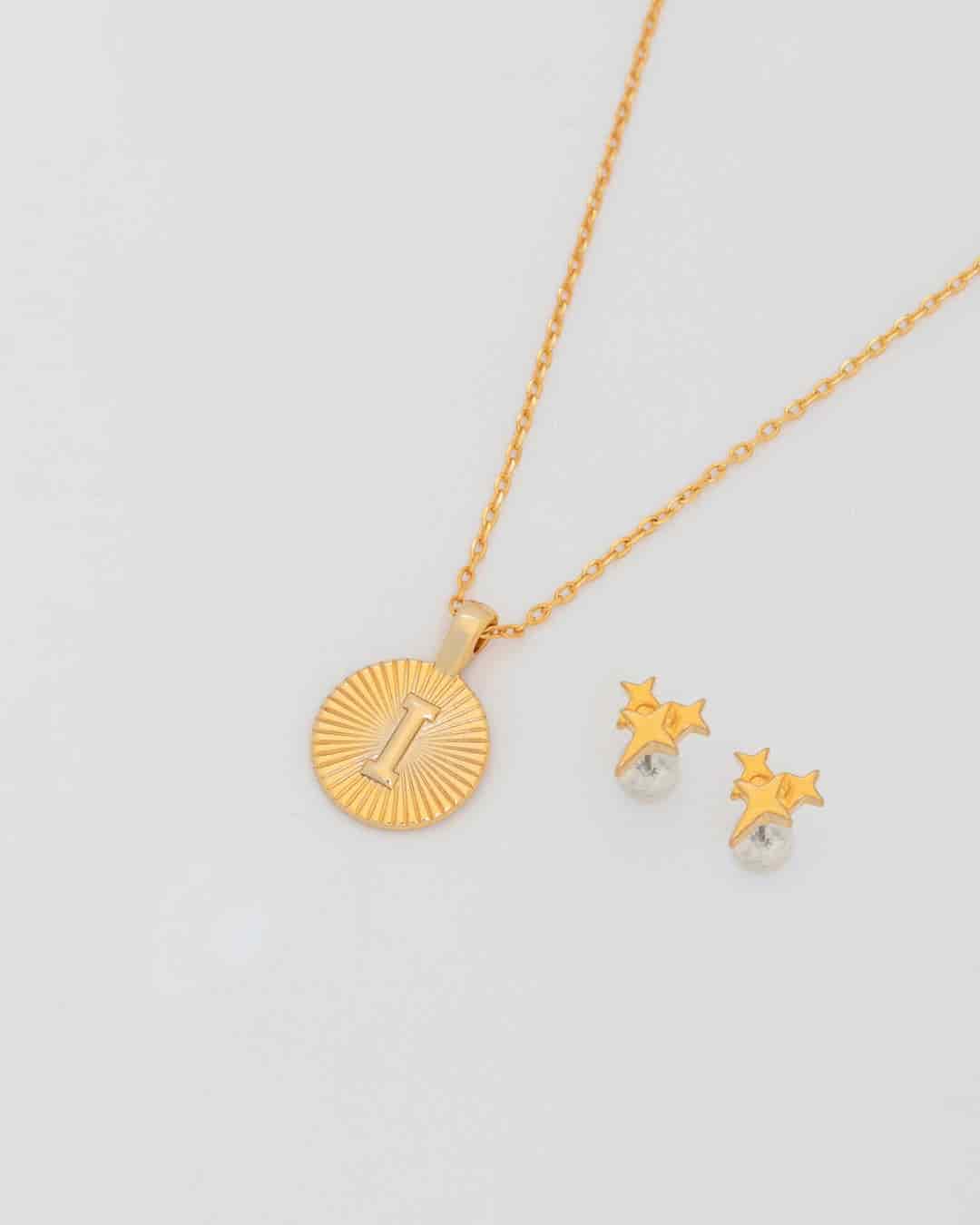 Collar Letra Destellos + Aretes - miniatura 8