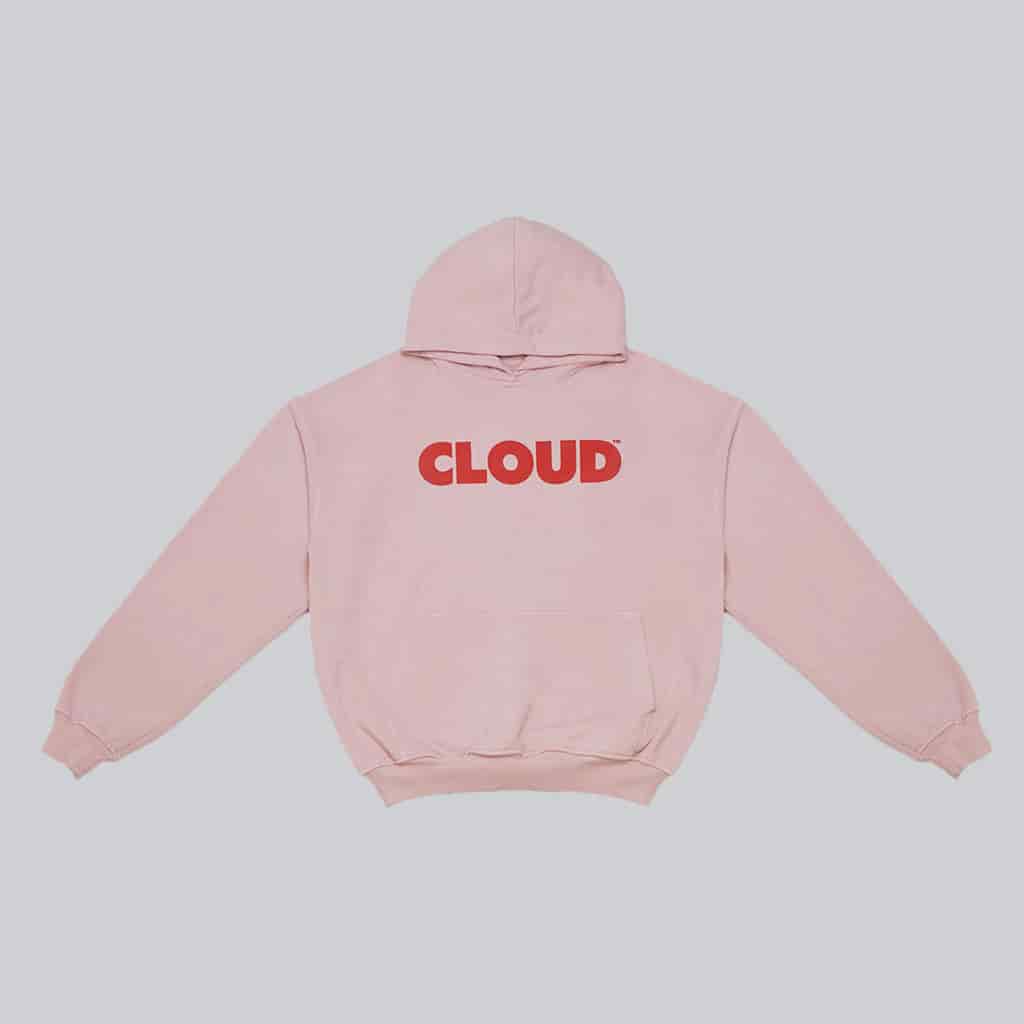 Hoodie BLOCK rojo sobre rosa - miniatura 1