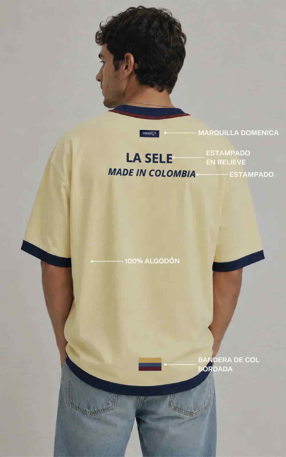 TSHIRT COLOMBIA AMARILLA - UNISEX - miniatura 4