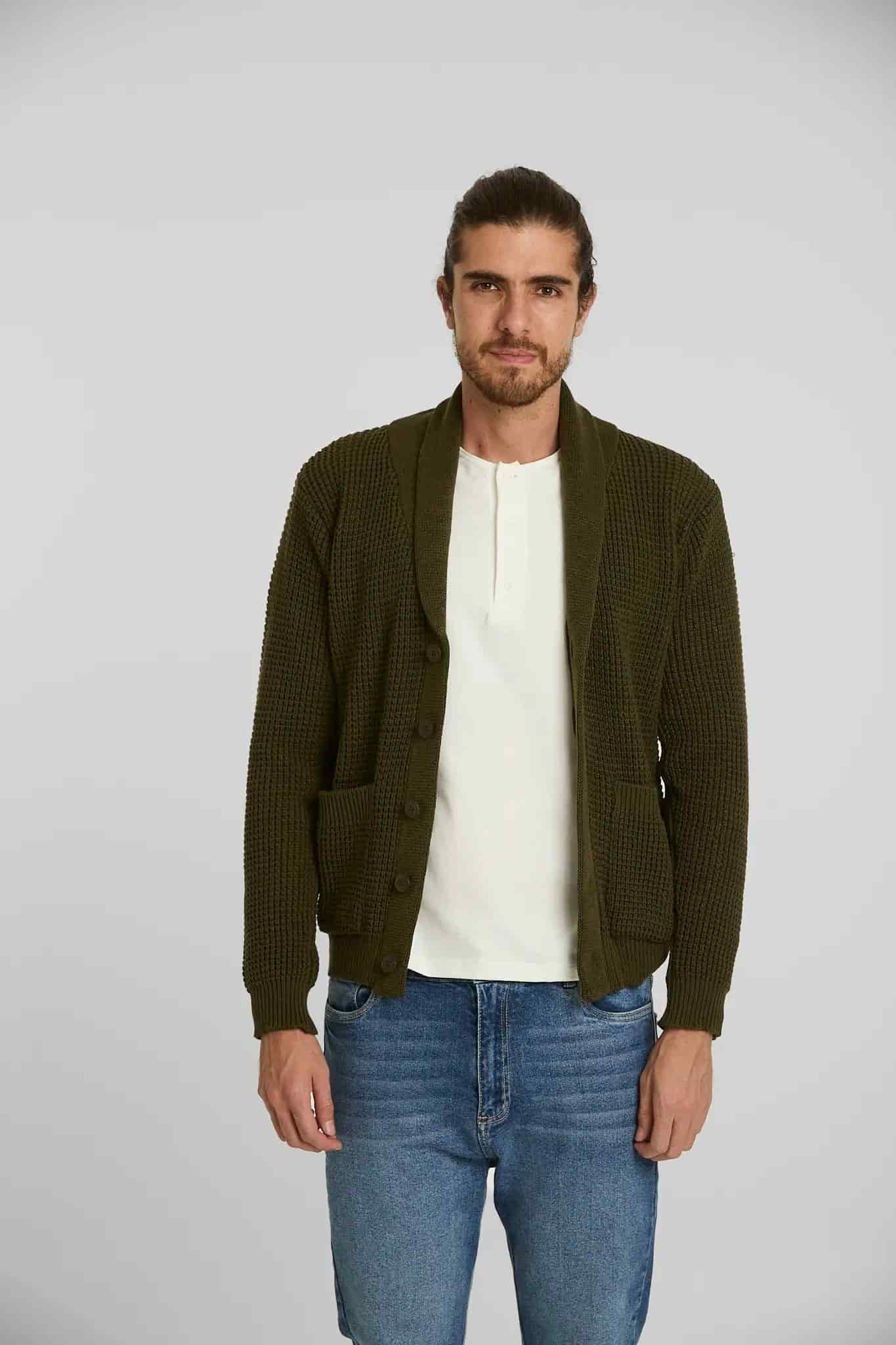 Sweater Tejido Shawlneck Verde - miniatura 1