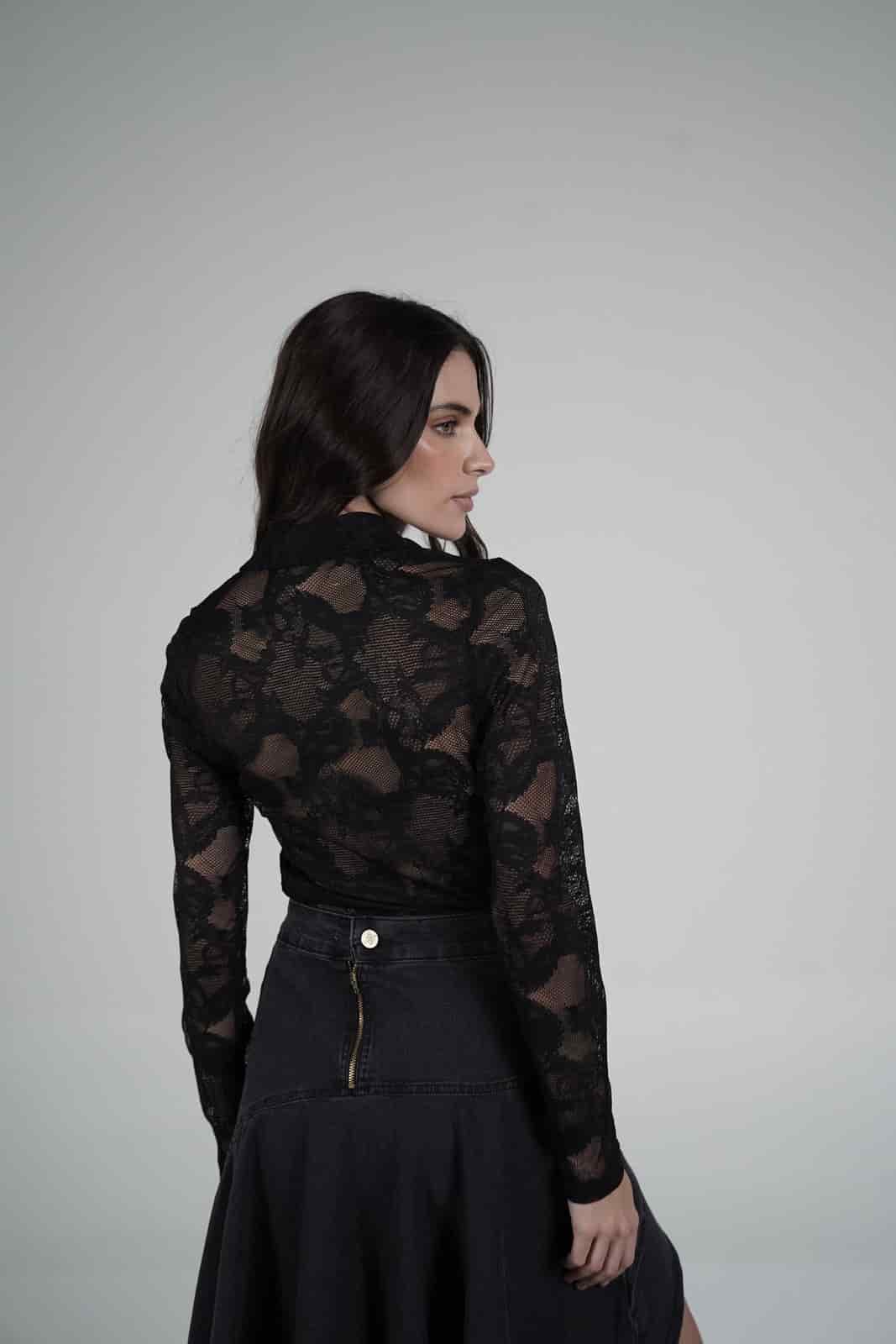 Black asymmetrical skirt - miniatura 10