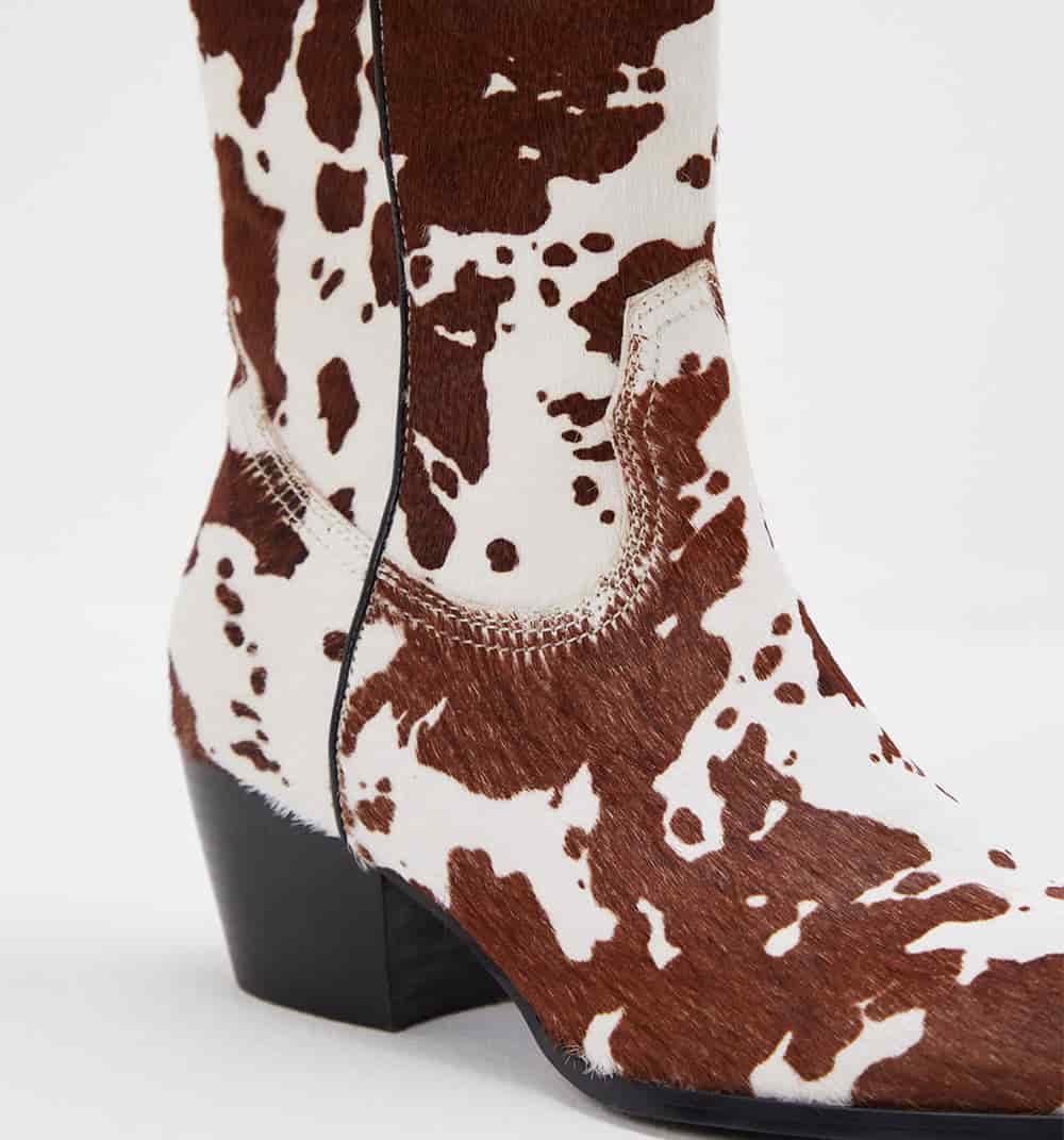 Bota caña alta estampado vaca - miniatura 3