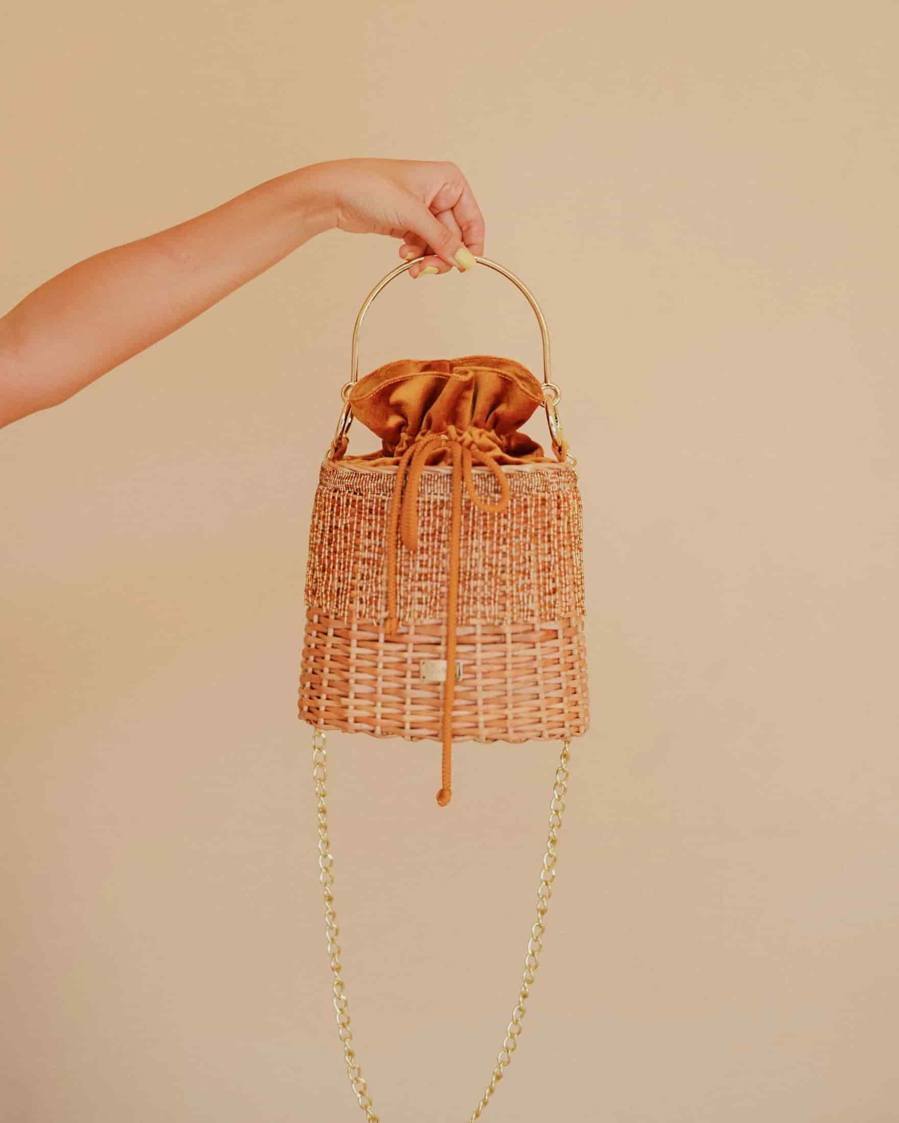 Bolso Olivia lluvia en canotillo – Dorado - miniatura 1