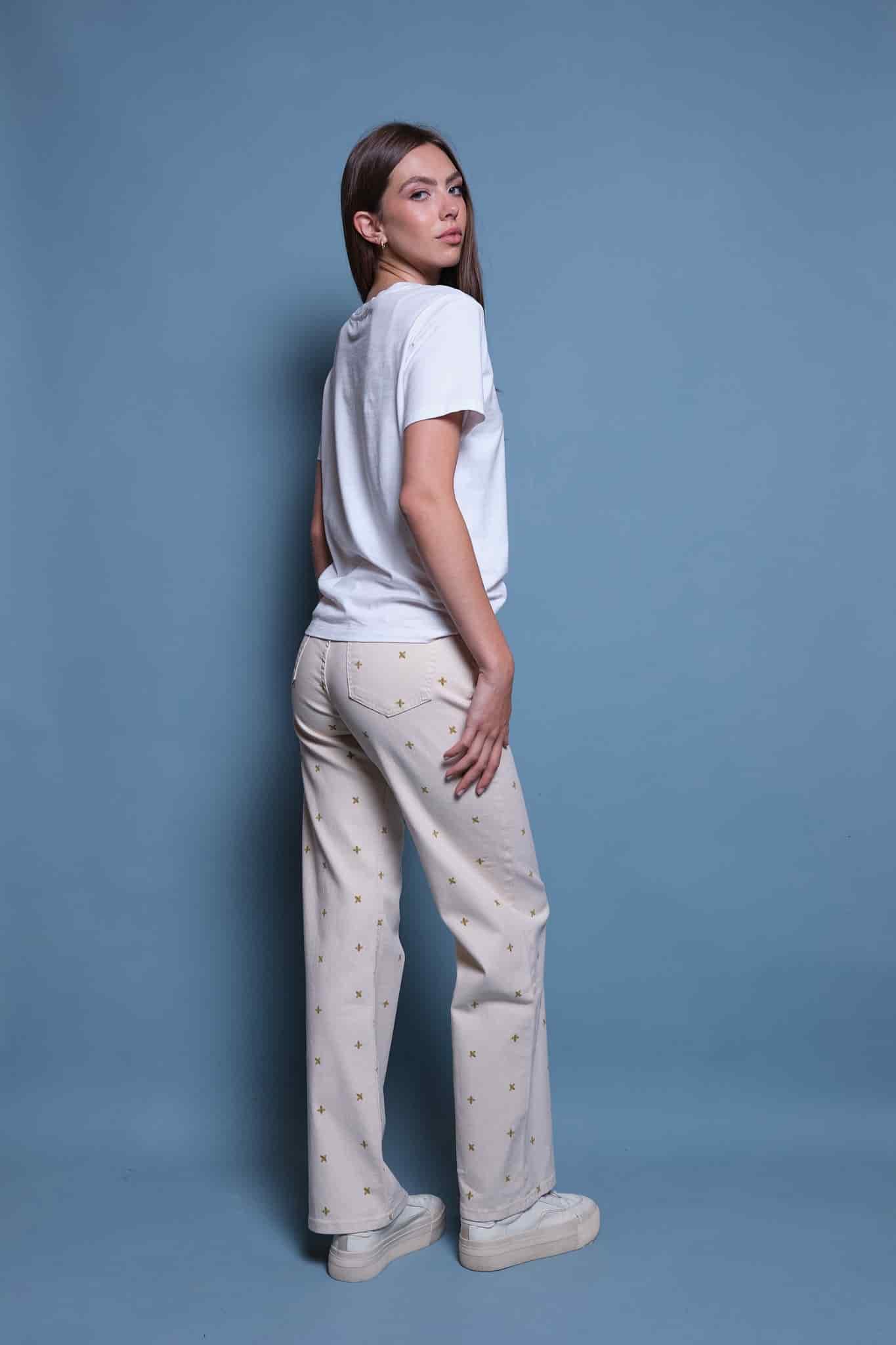 JEANS BEIGE BORDADO ASPA - miniatura 4