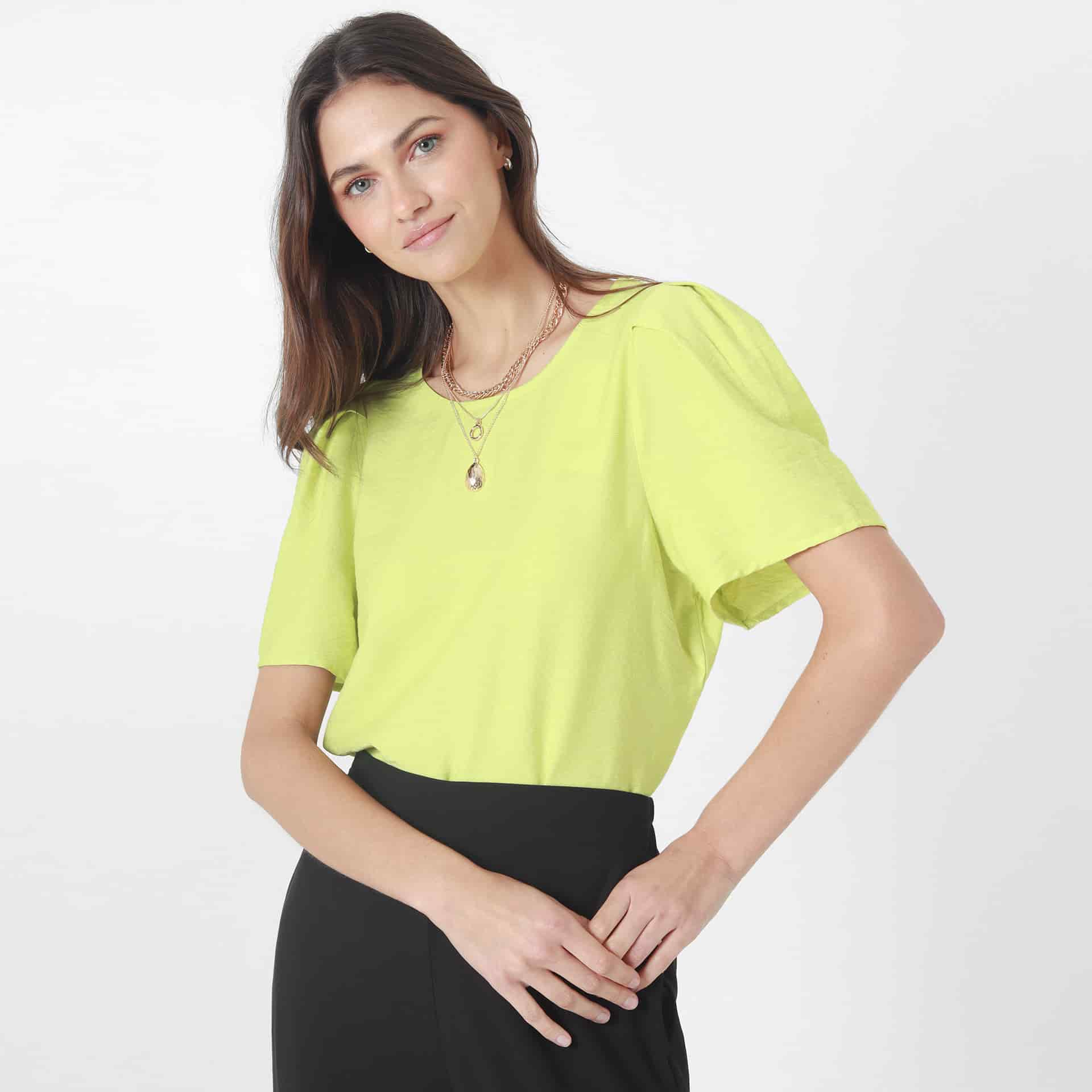 Blusa Cuello Redondo Manga Corta - miniatura 1