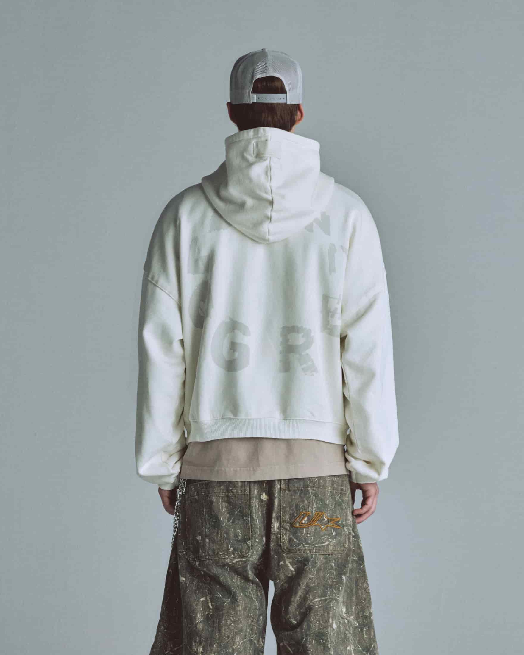 Echoes Tremor Boxy Fit Hoodie White - miniatura 7