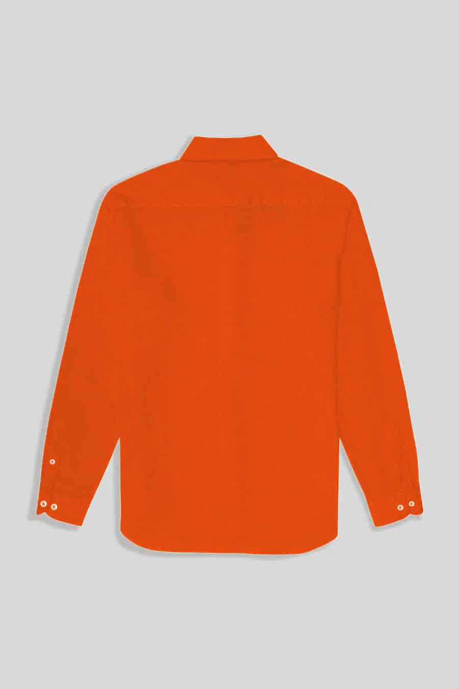 Men's linen shirt orange - miniatura 3