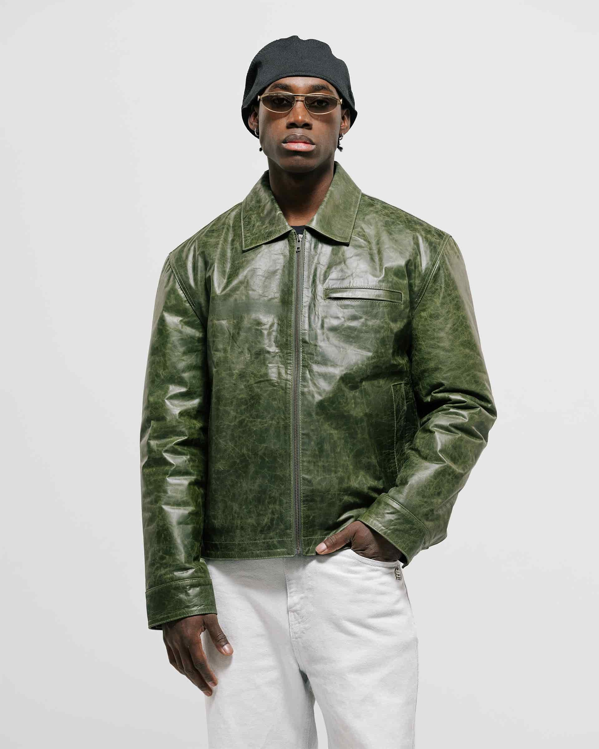 Chaqueta Monogram Leather - Verde Oliva - miniatura 2