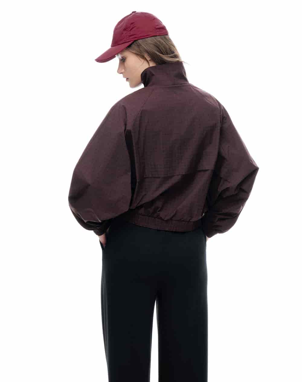 Chaqueta regular sin capucha morado estampado mujer - miniatura 2